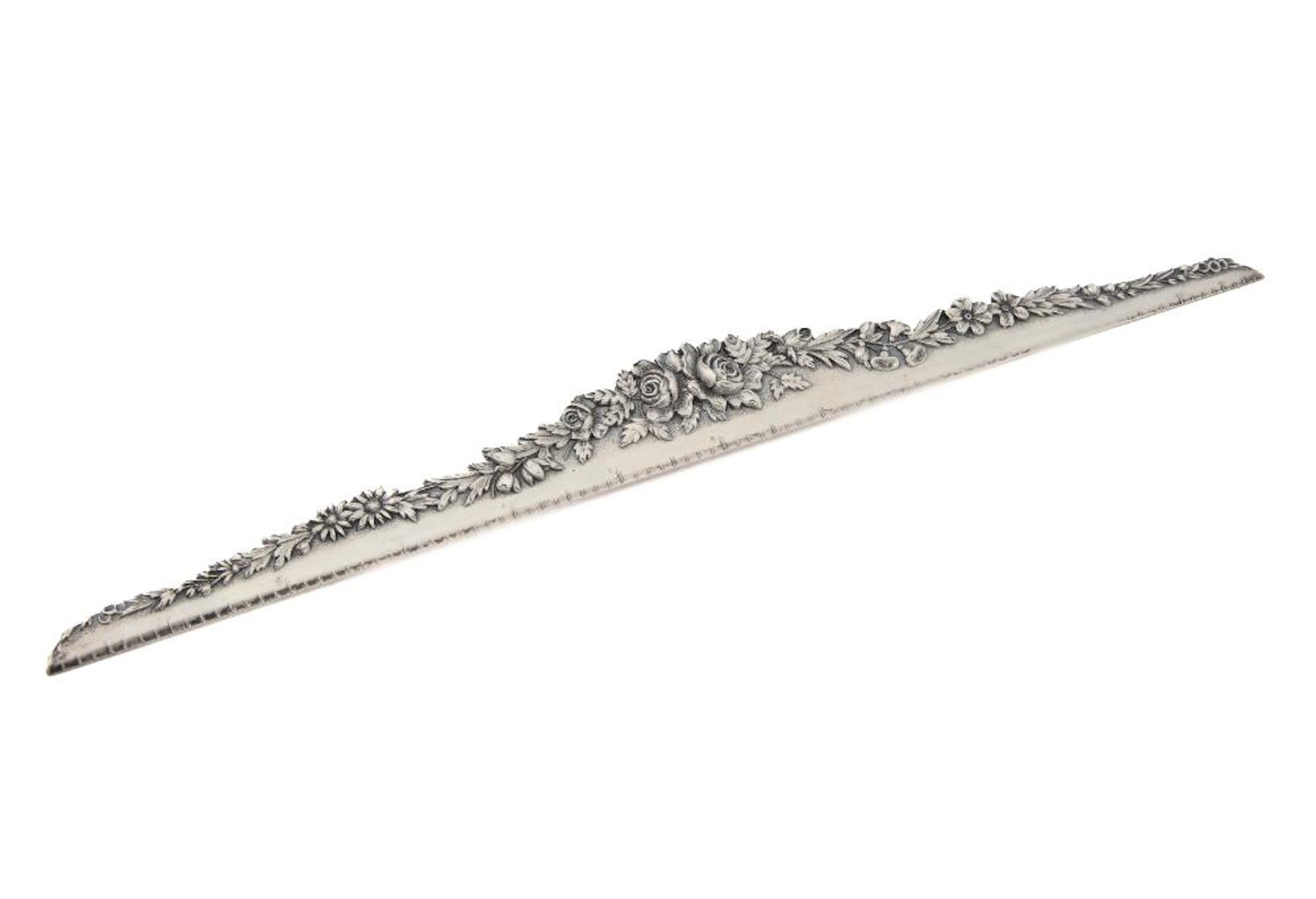 S. Kirk & Son Sterling Silver Floral Motif Ruler