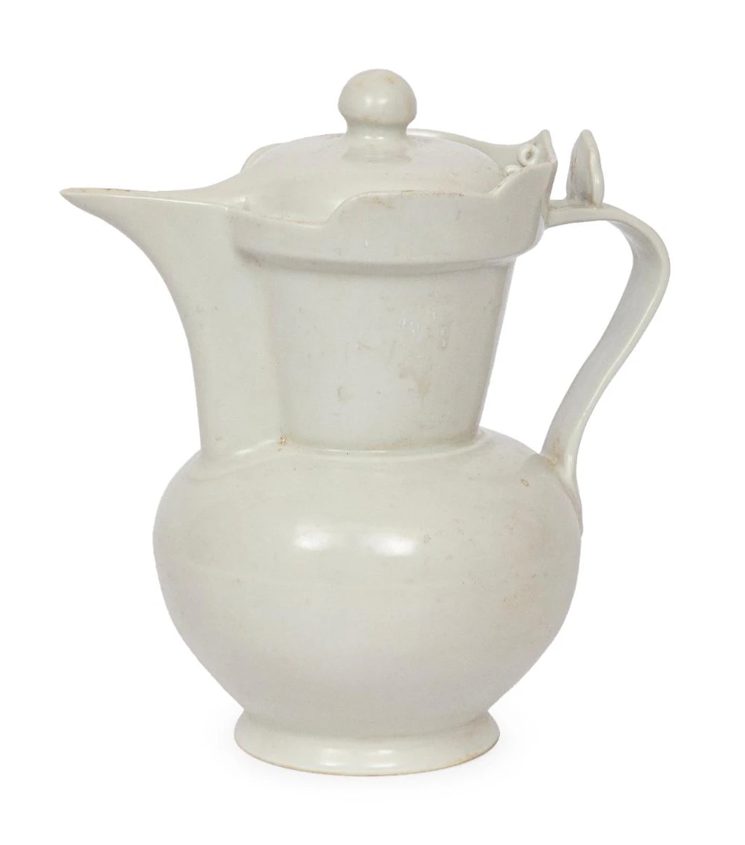 Chinese White Glazed Porcelain "Monk's Cap" Ewer