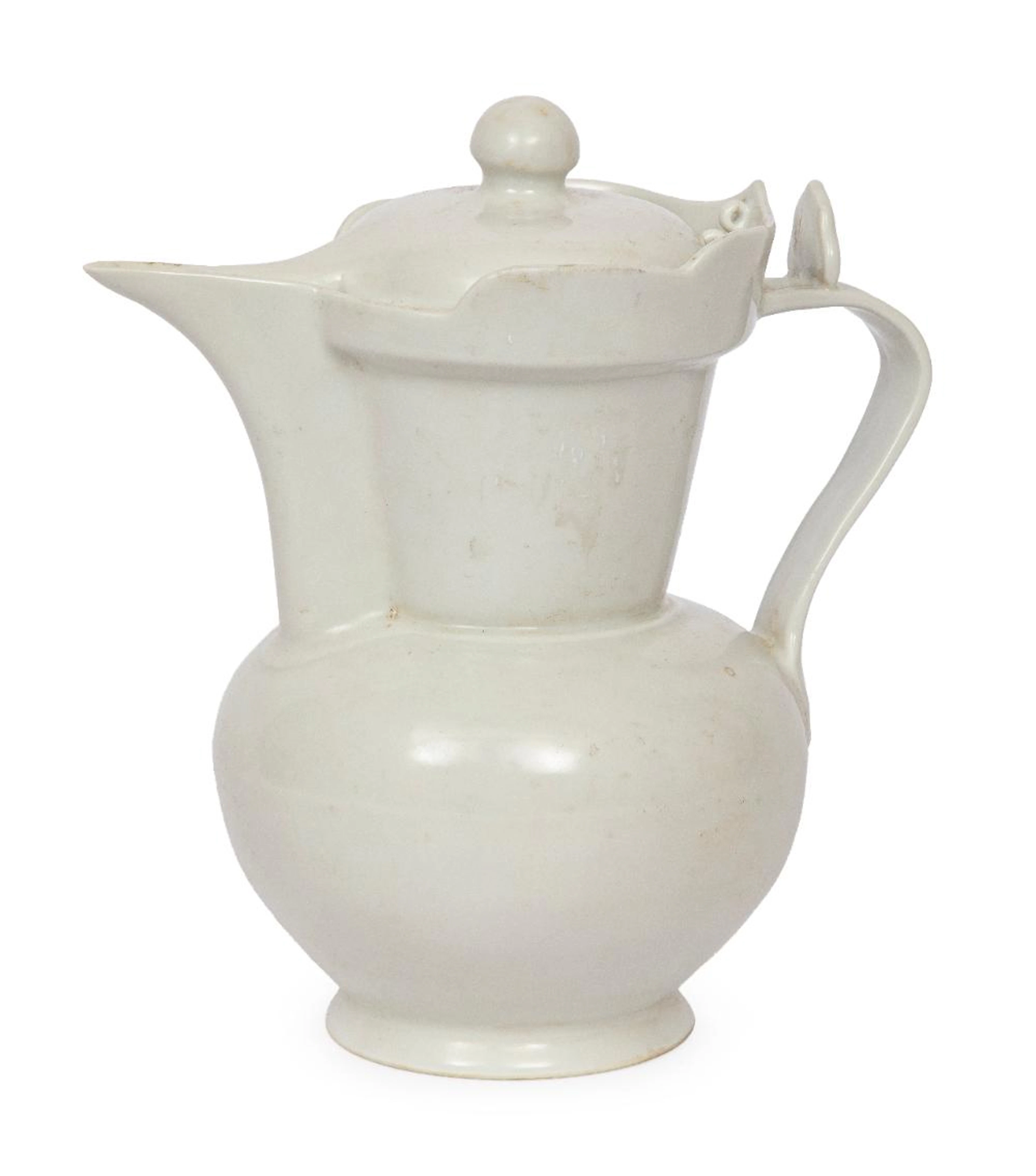 Chinese White Glazed Porcelain "Monk's Cap" Ewer