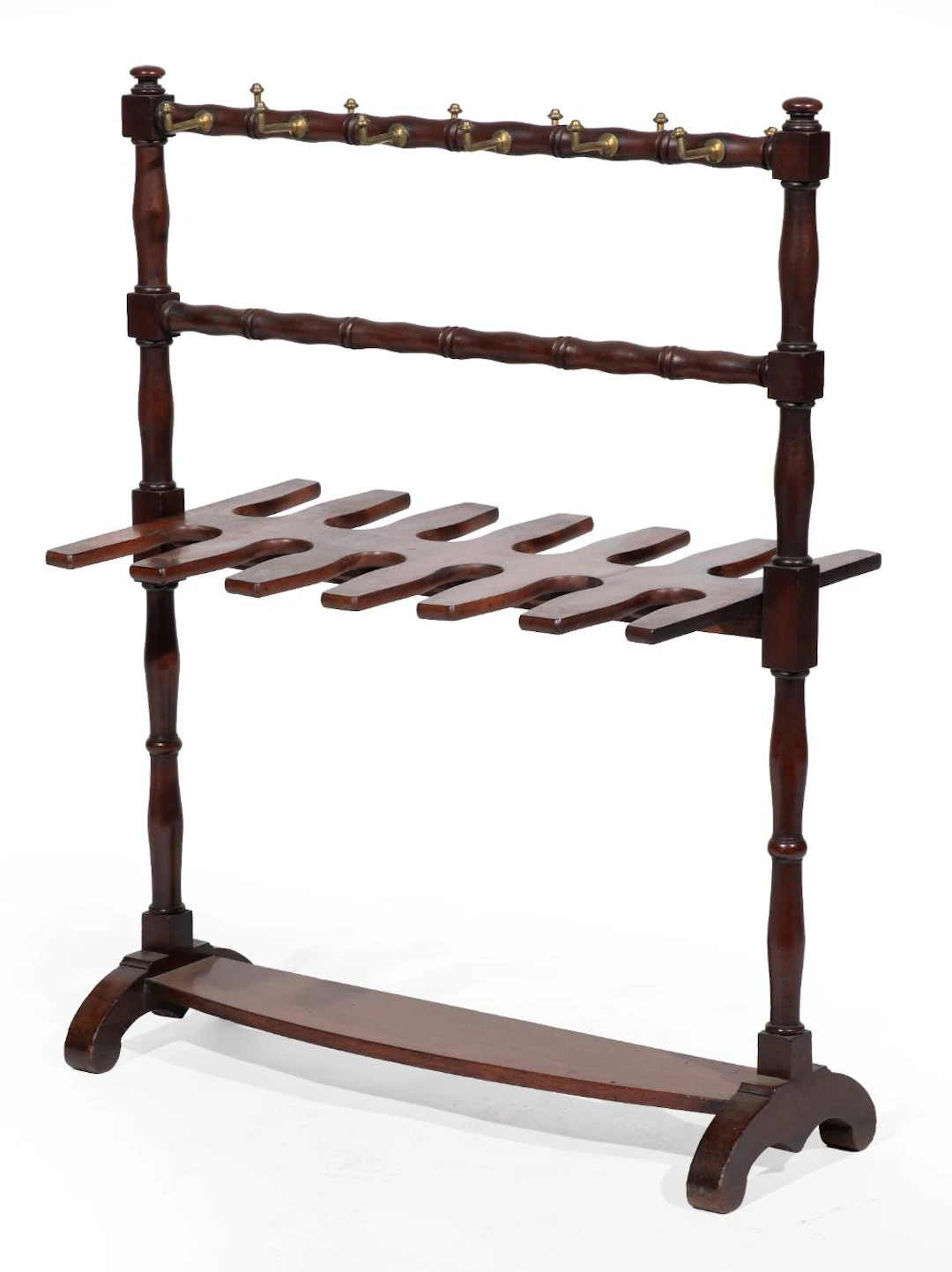 American Faux Bamboo Stained Cherrywood Tack and Boot Stand