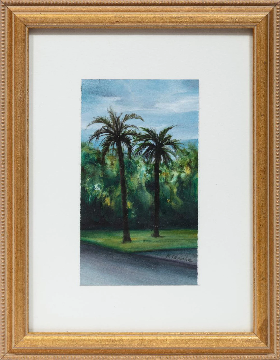 Kathleen Lemoine, Palm Trees, acrylic on paper