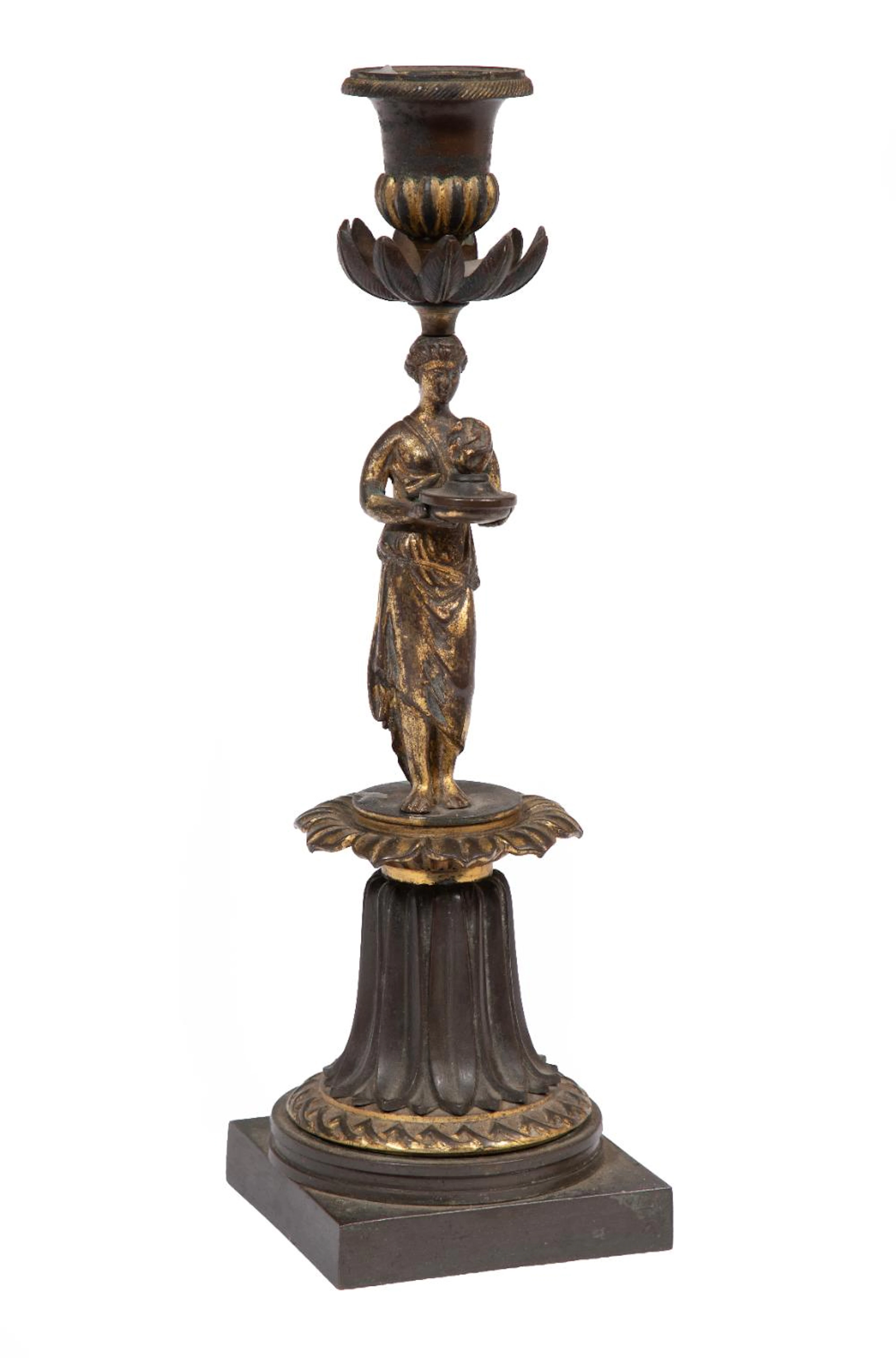 Grand Tour Bronze Candlestick