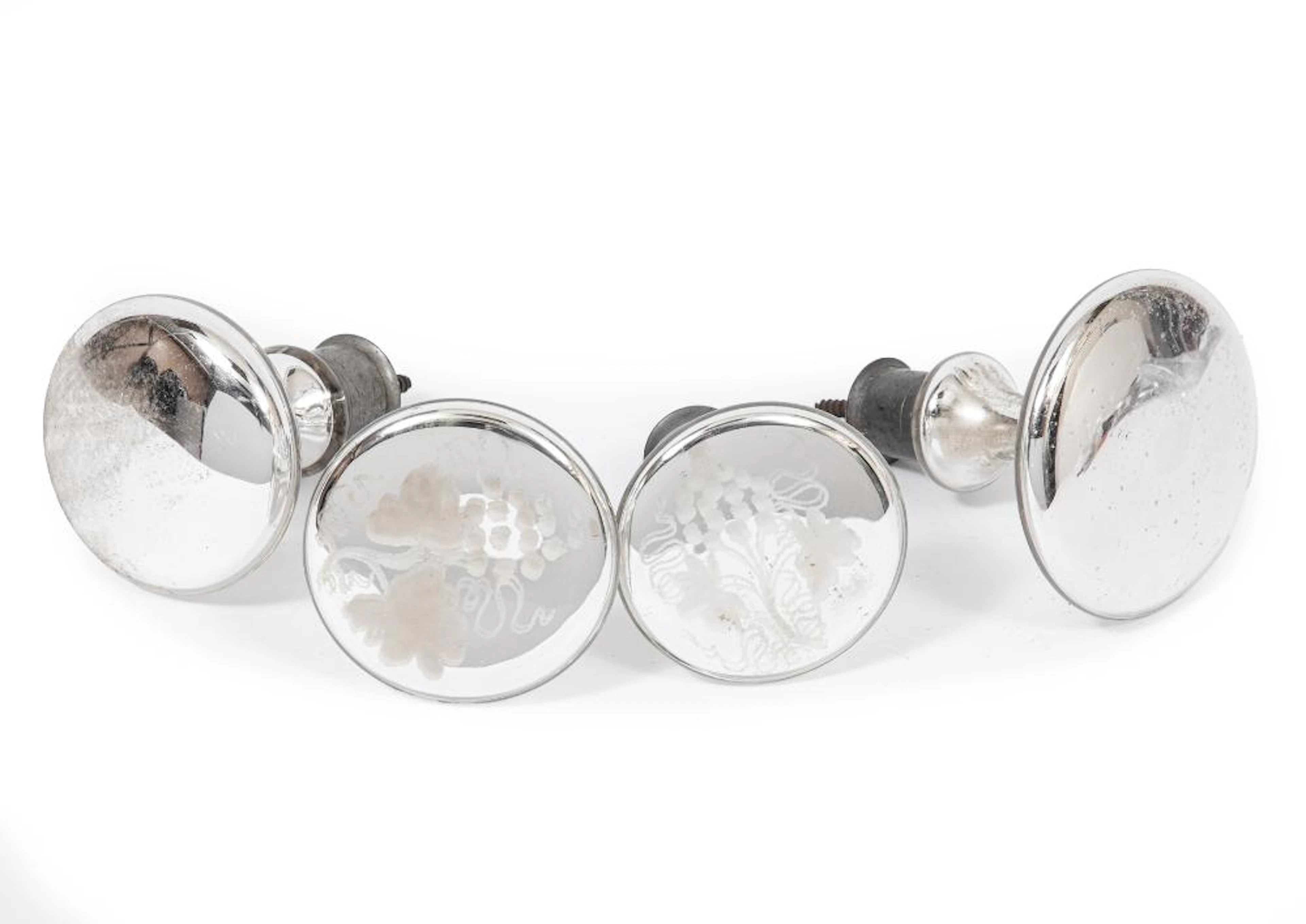 Four American Mercury Glass Tiebacks