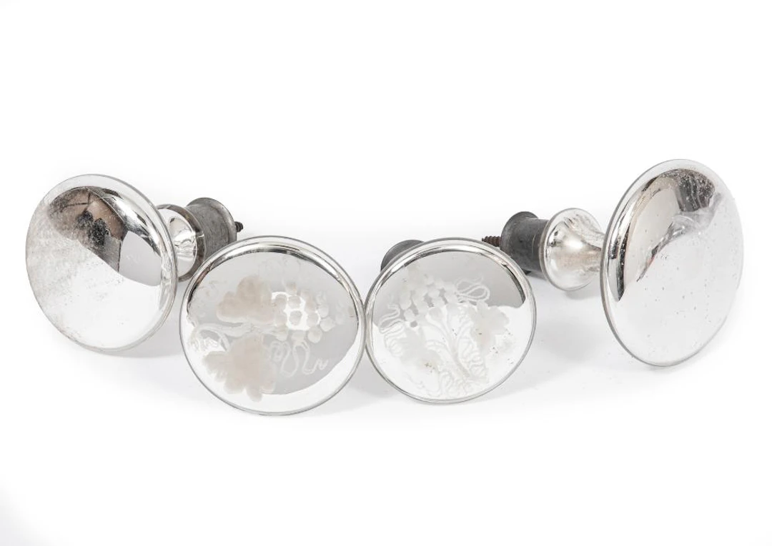 Four American Mercury Glass Tiebacks