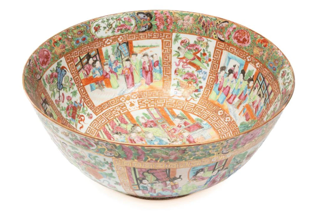 Chinese Export Famille Rose Porcelain Punch Bowl