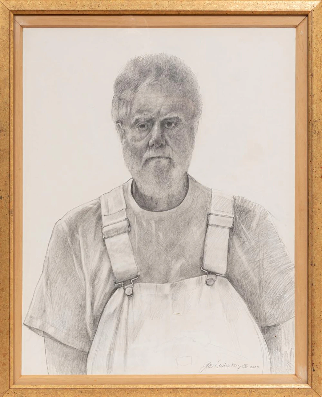 Jean Seidenberg, Self in White Overalls, 2003, graphite on paper