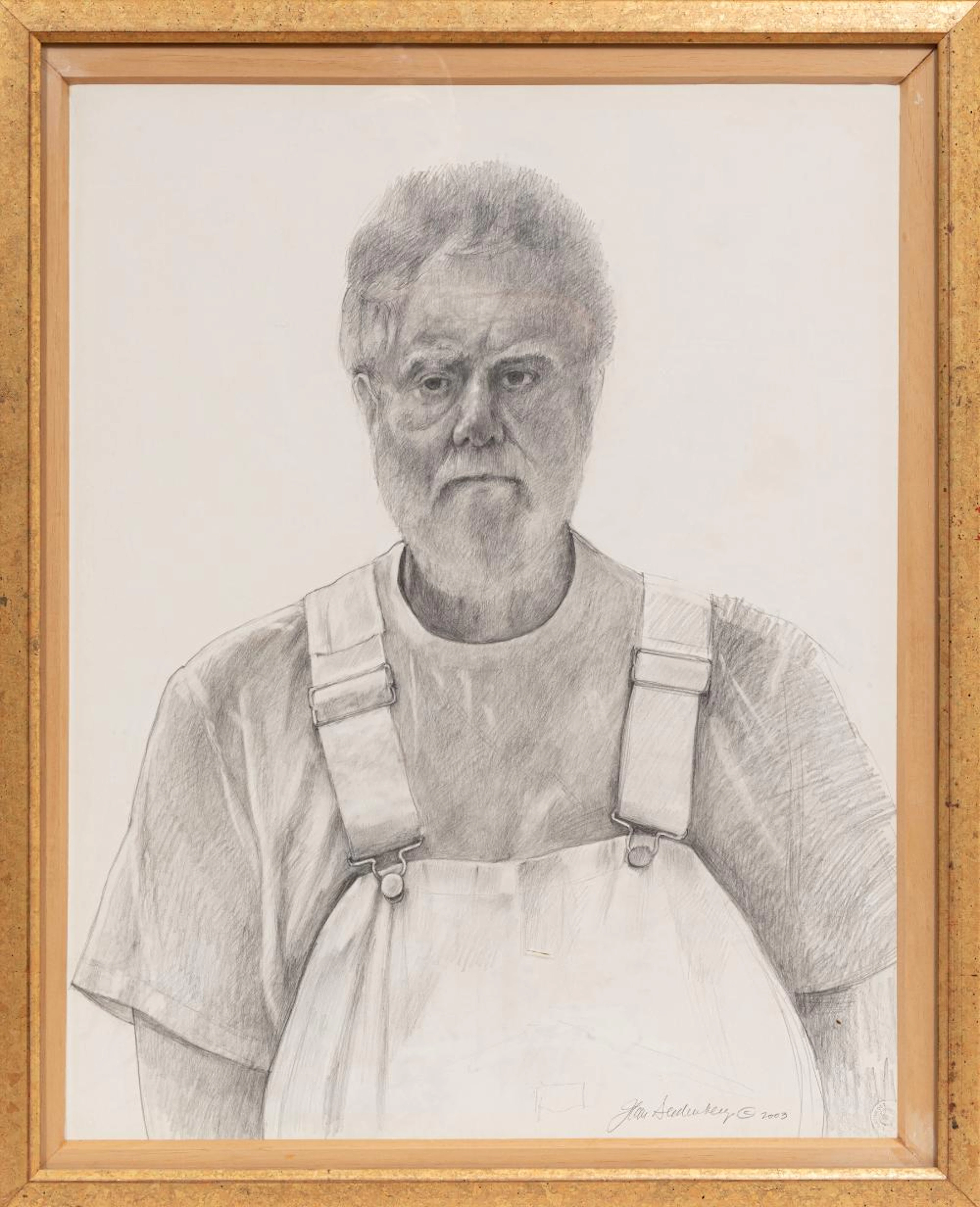Jean Seidenberg, Self in White Overalls, 2003, graphite on paper