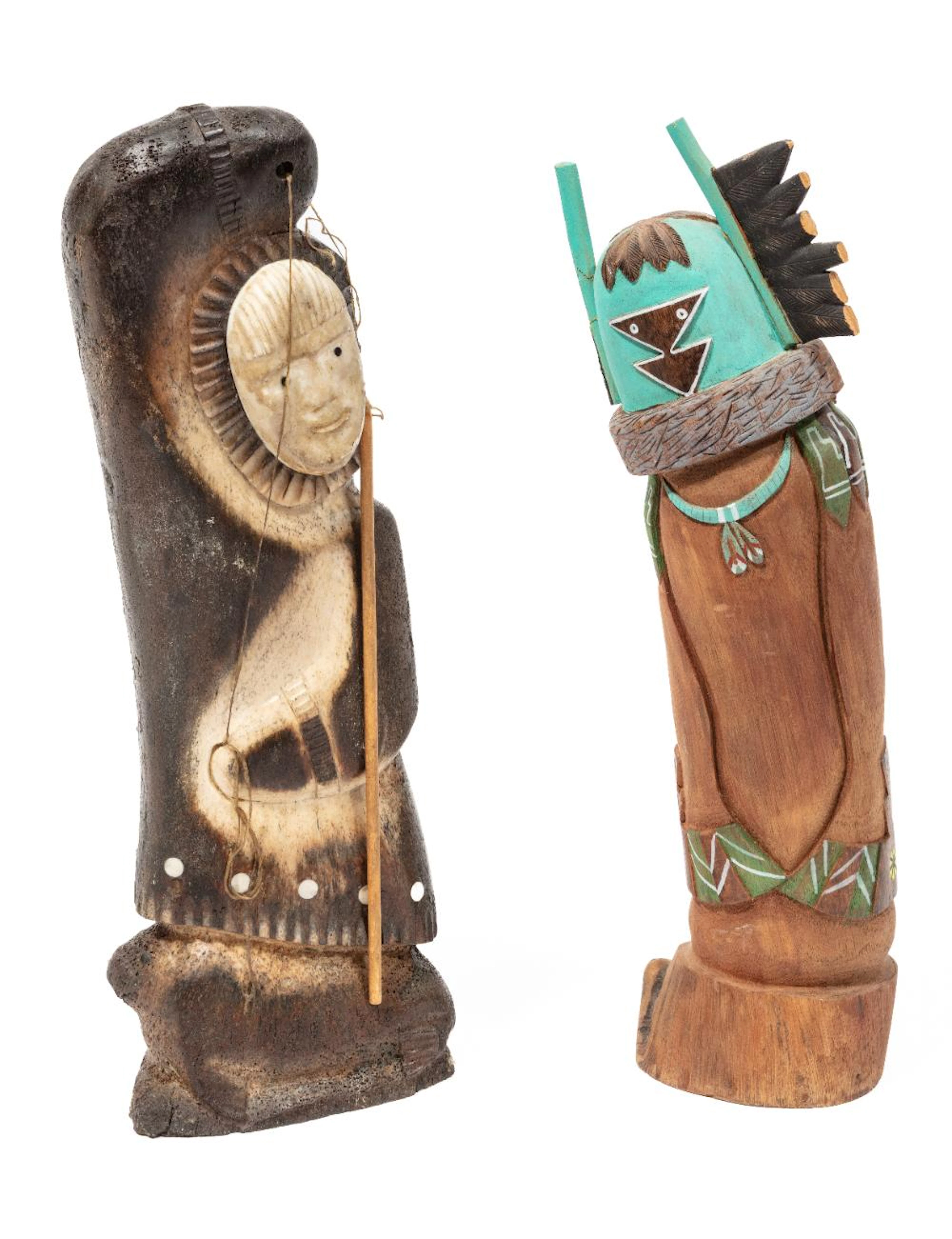 Harry Ningealook (Inupiaq/Alaska, b. 1952), Seal Hunter Carving &