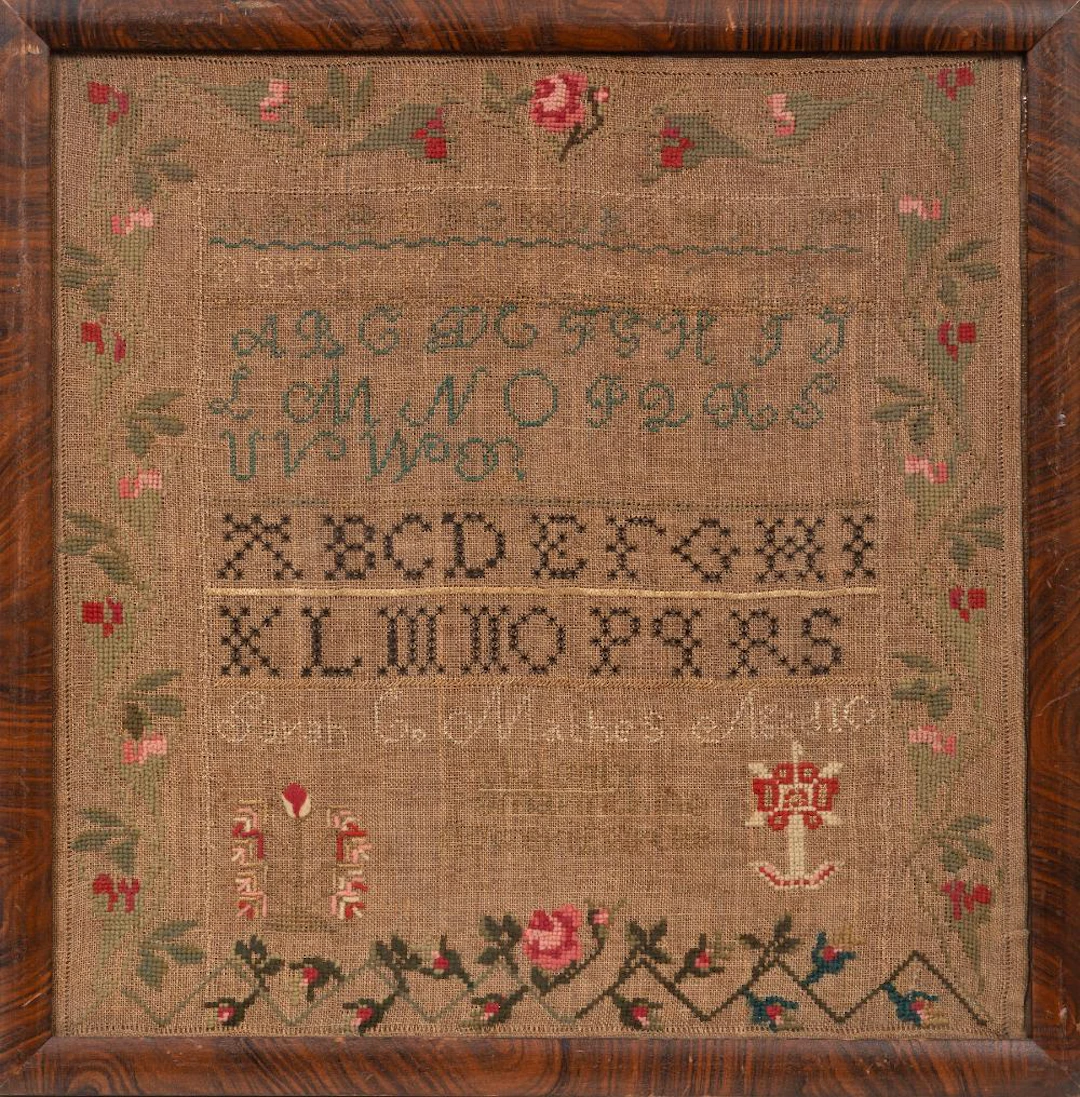 Antique American School Girl Sampler