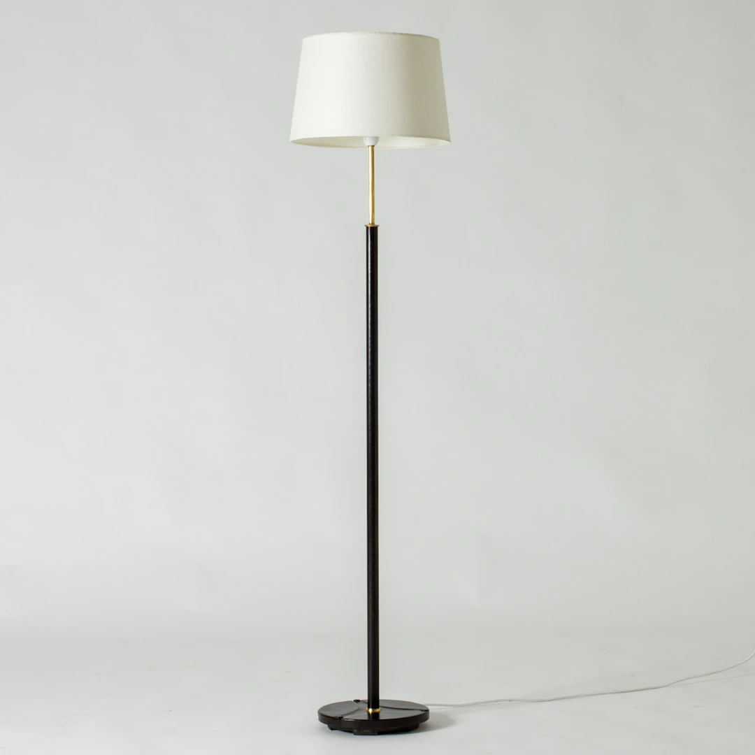 Midcentury leather floor lamp