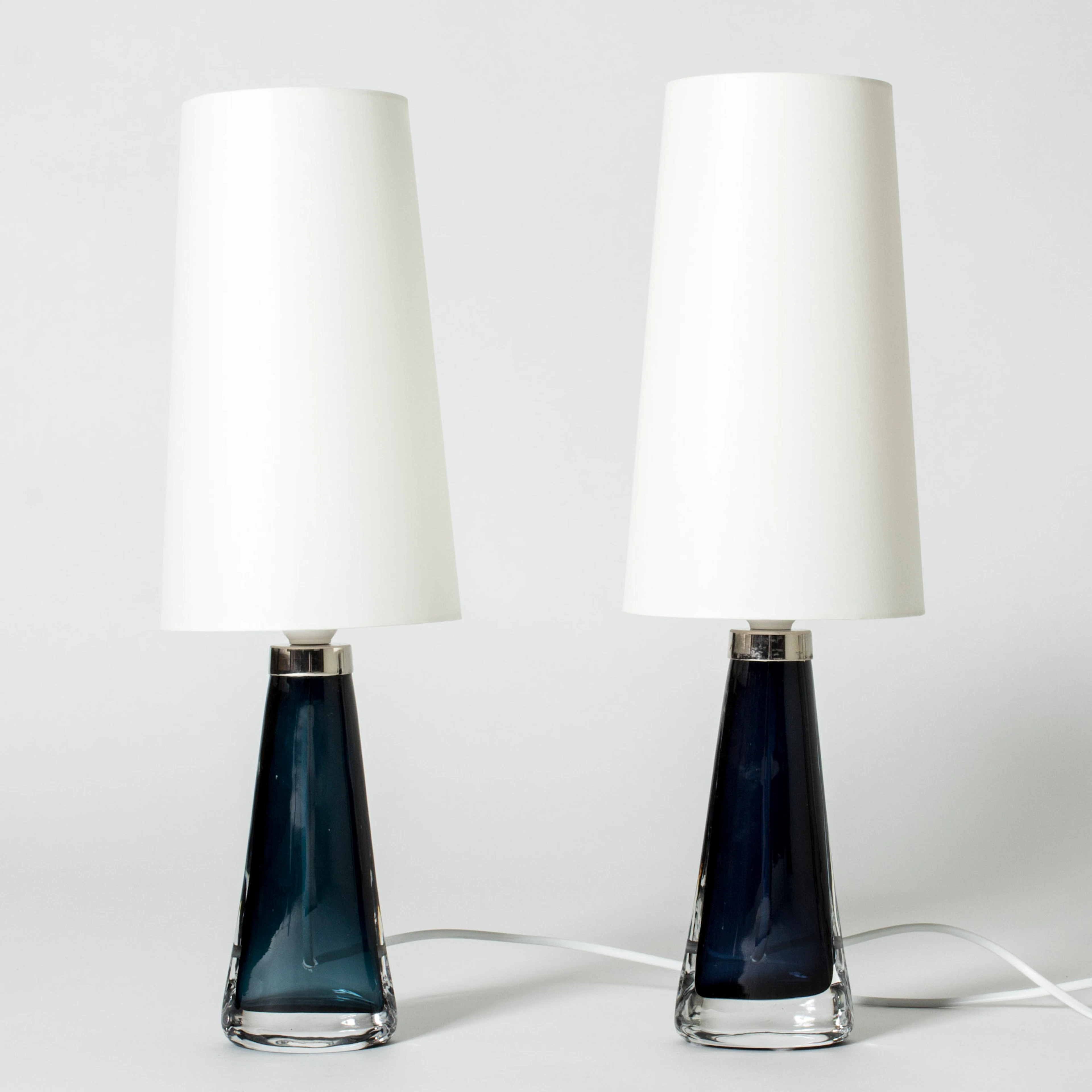 Midcentury Crystal Glass Table Lamps by Carl Fagerlund
