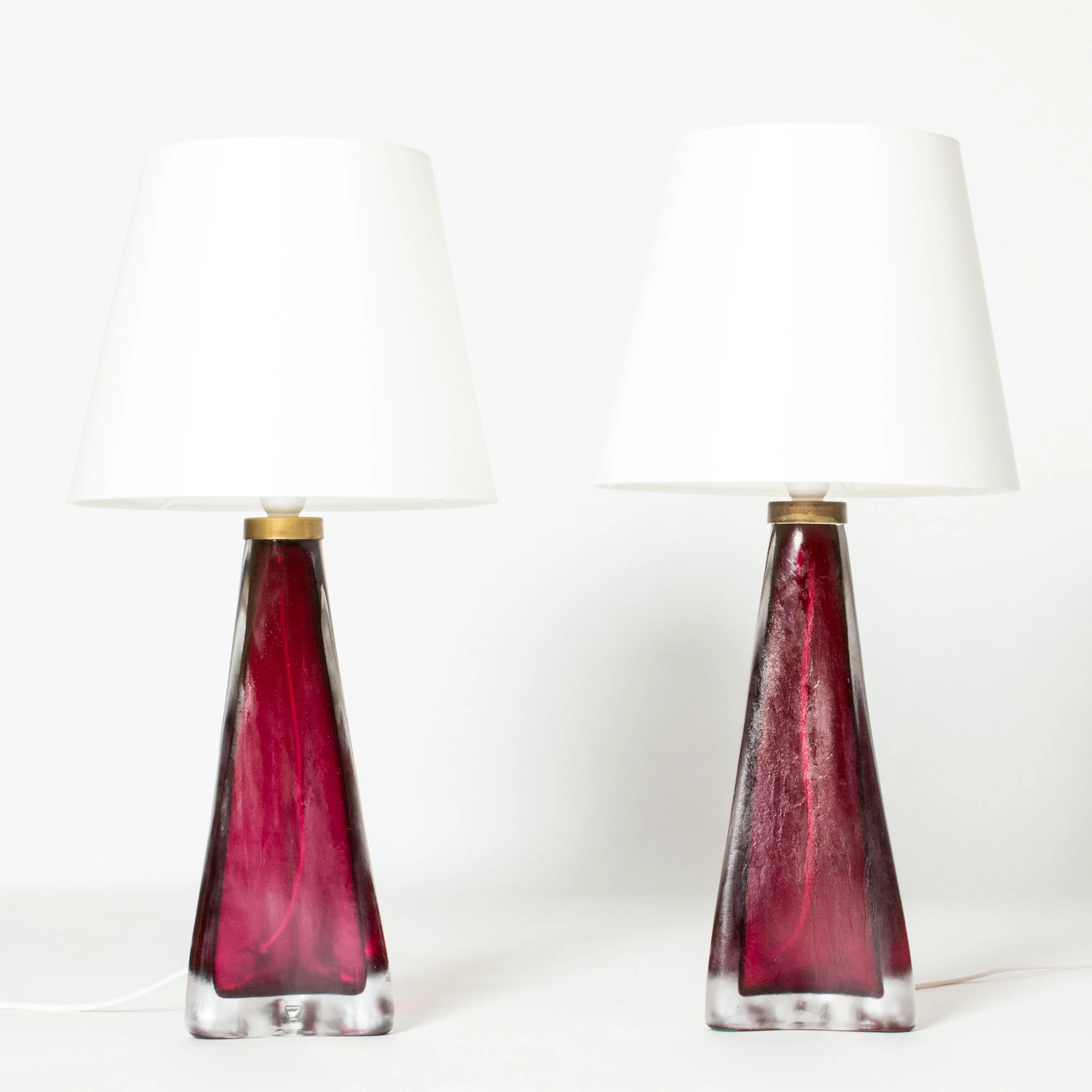 Pair of glass table lamps by Carl Fagerlund