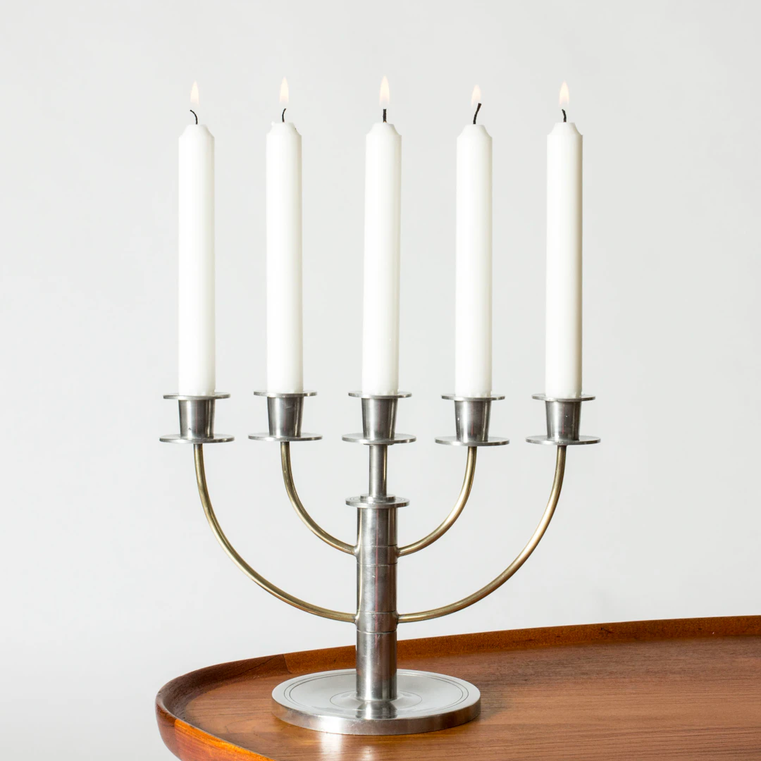 Functionlist Pewter Candelabra from C.G. Hallberg