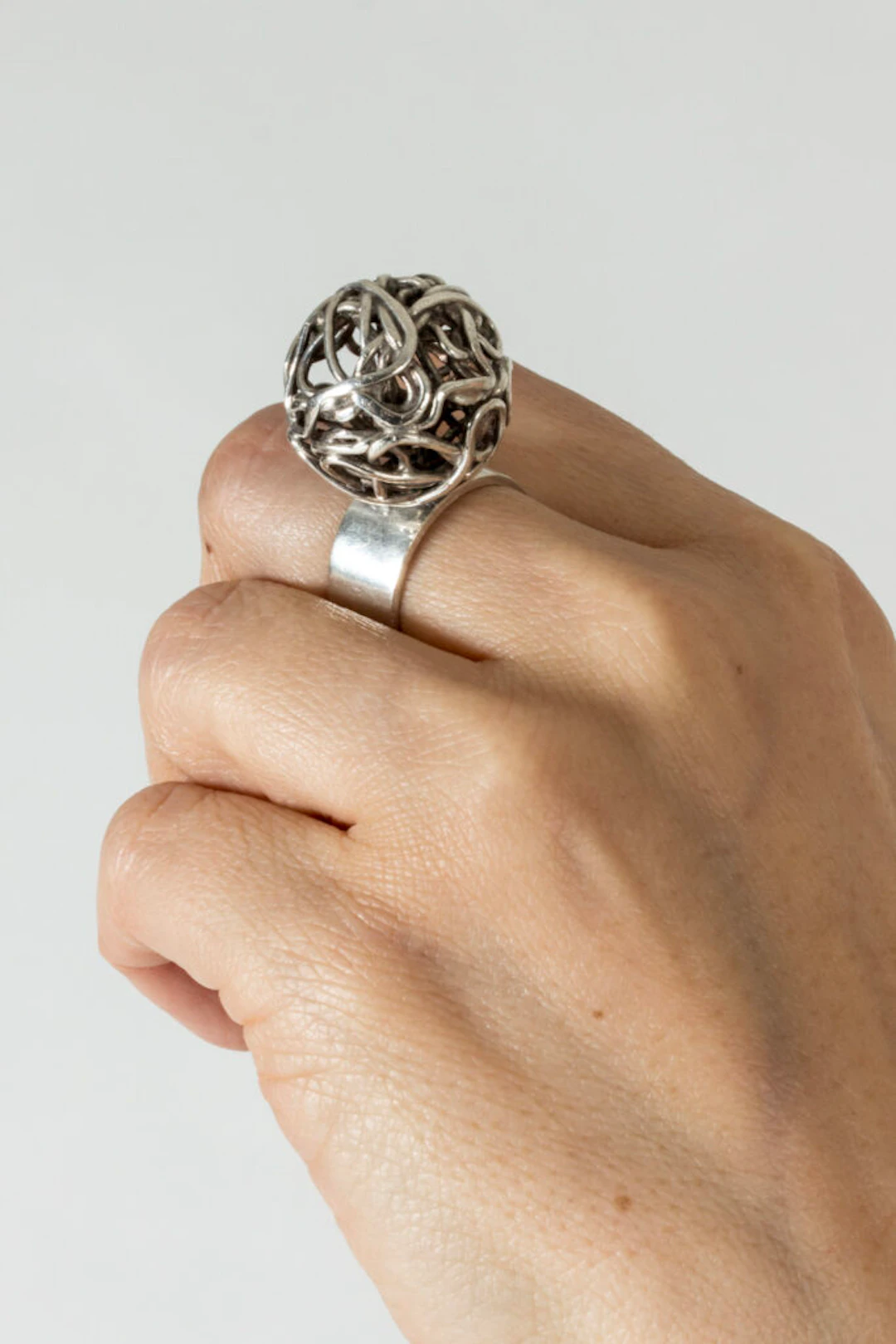 Modernist silver ring by Anders Högberg