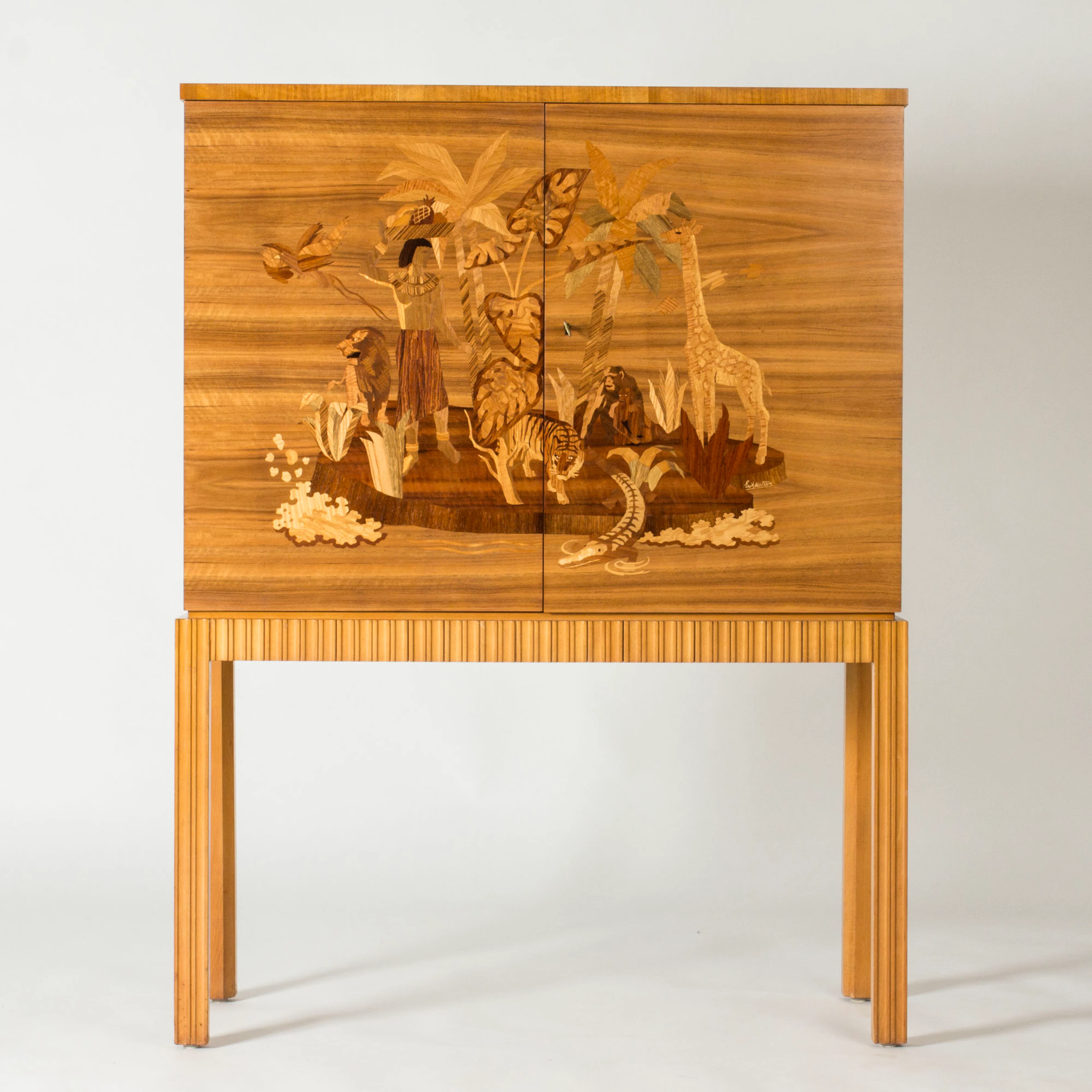 Cabinet with inlays by Erik Matsson