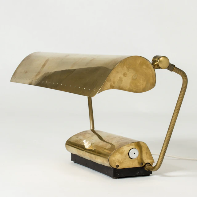 Midcentury brass desk lamp from Philips