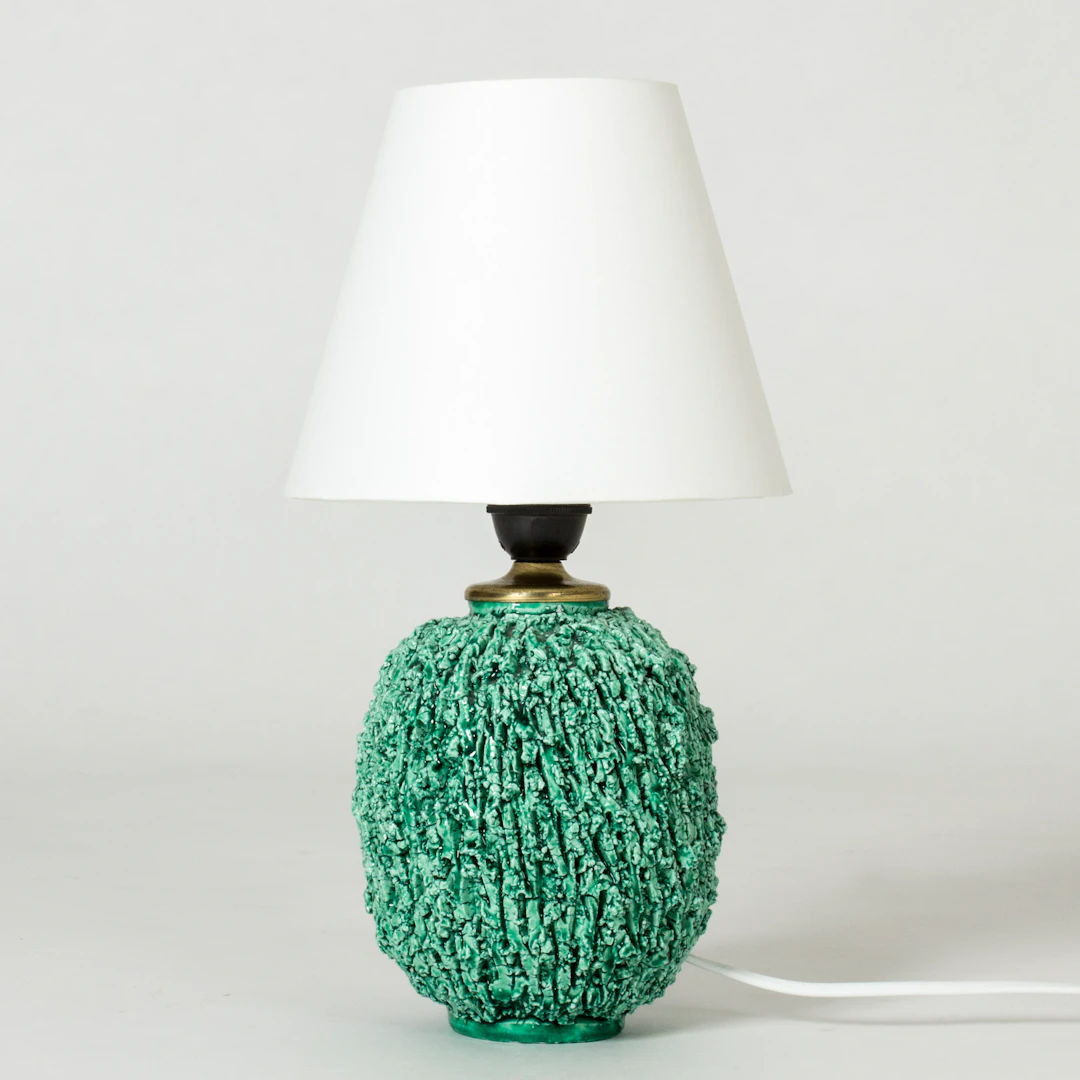 Vintage stoneware table lamp by Gunnar Nylund