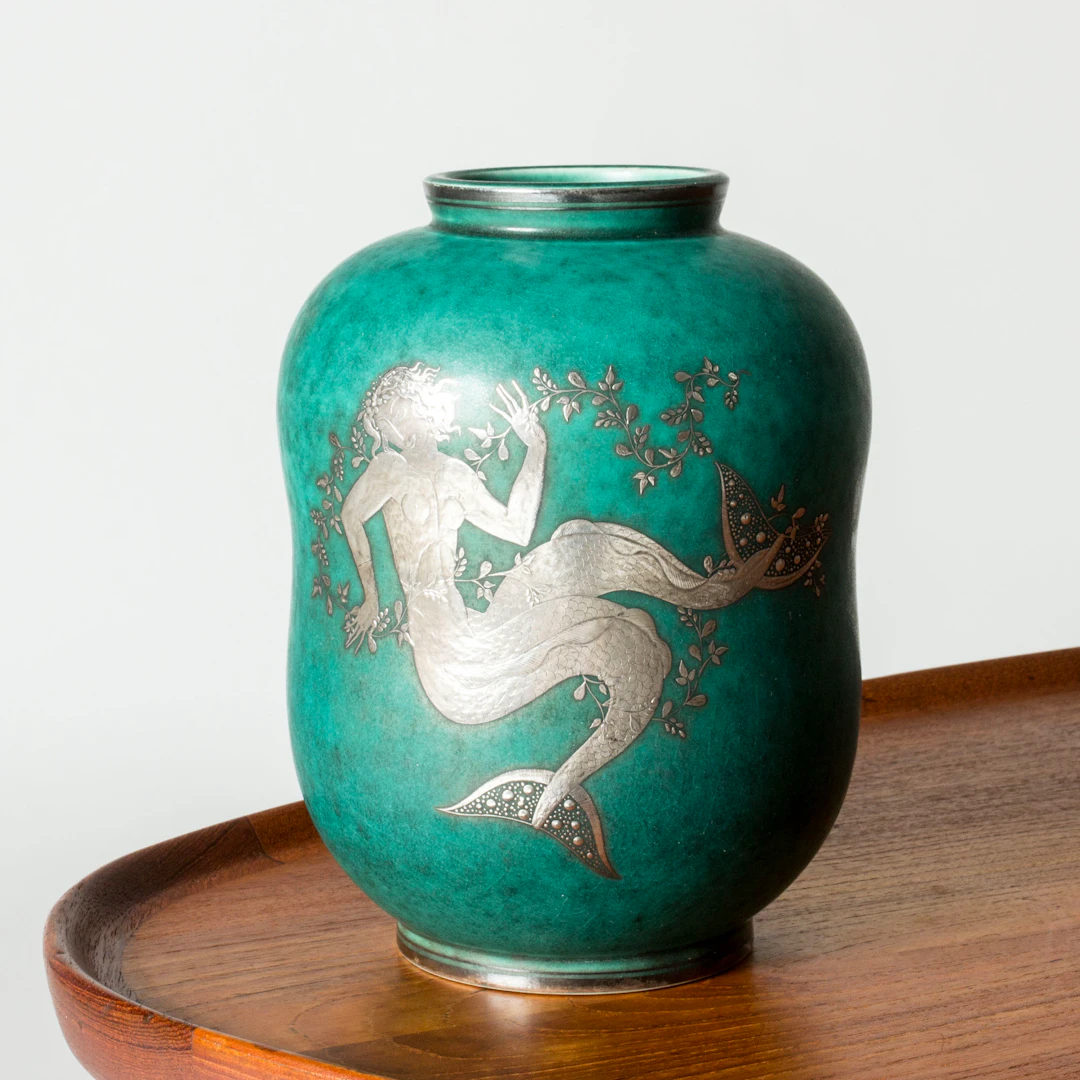 Stoneware “Argenta” Vase by Wilhelm Kåge