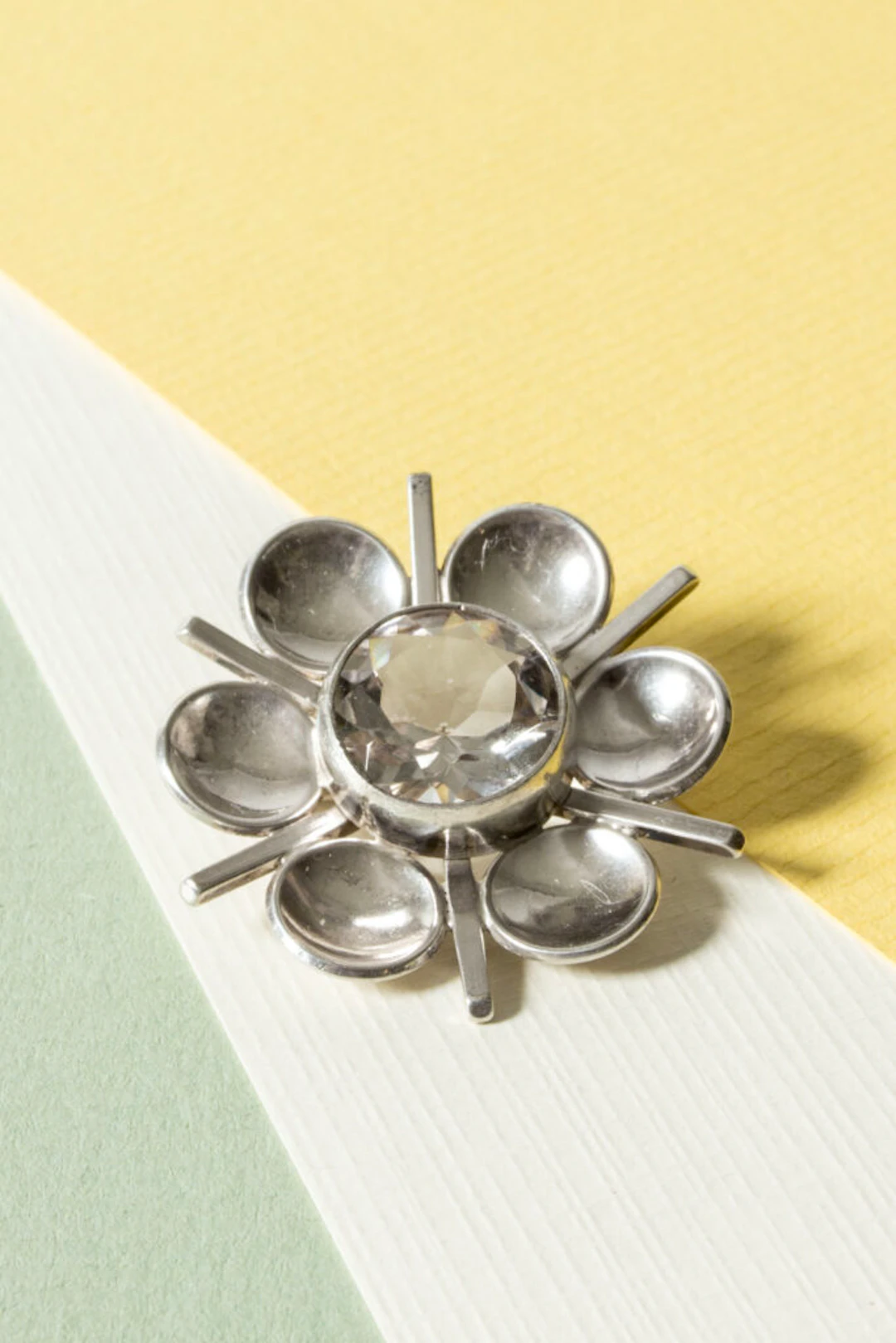Silver and rock crystal brooch from Victor Jansson
