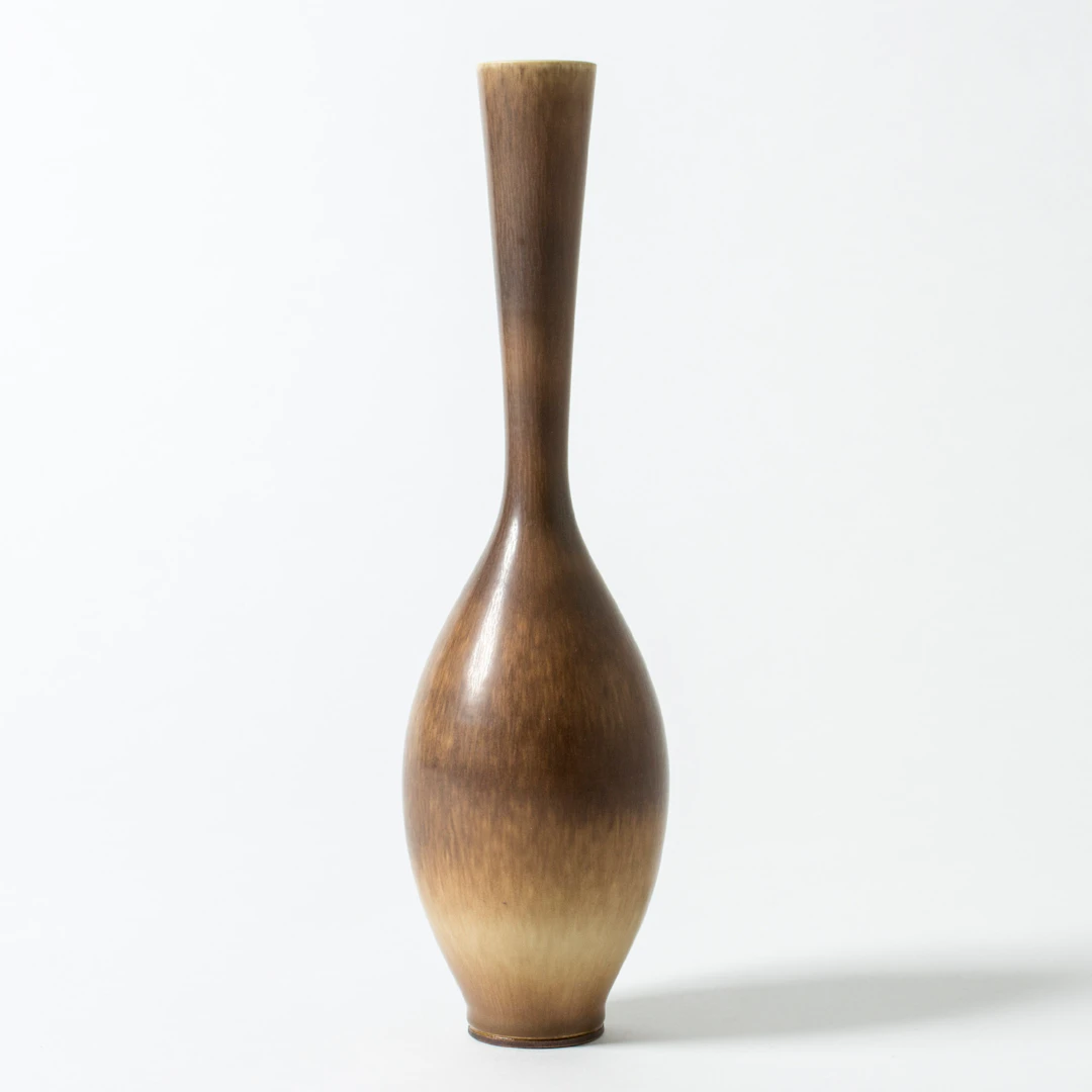 Brown stoneware vase by Berndt Friberg