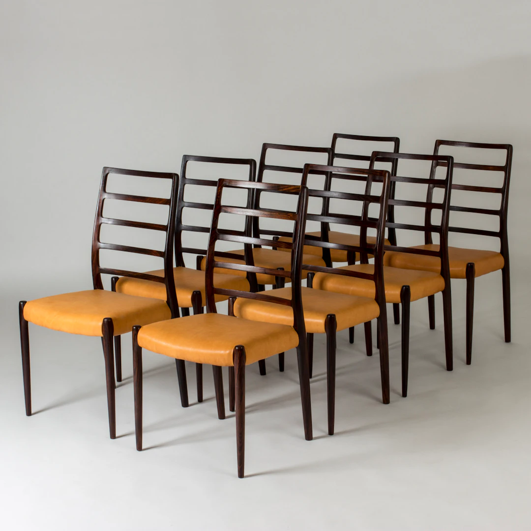 Set of eight dining chairs by Niels O. Møller