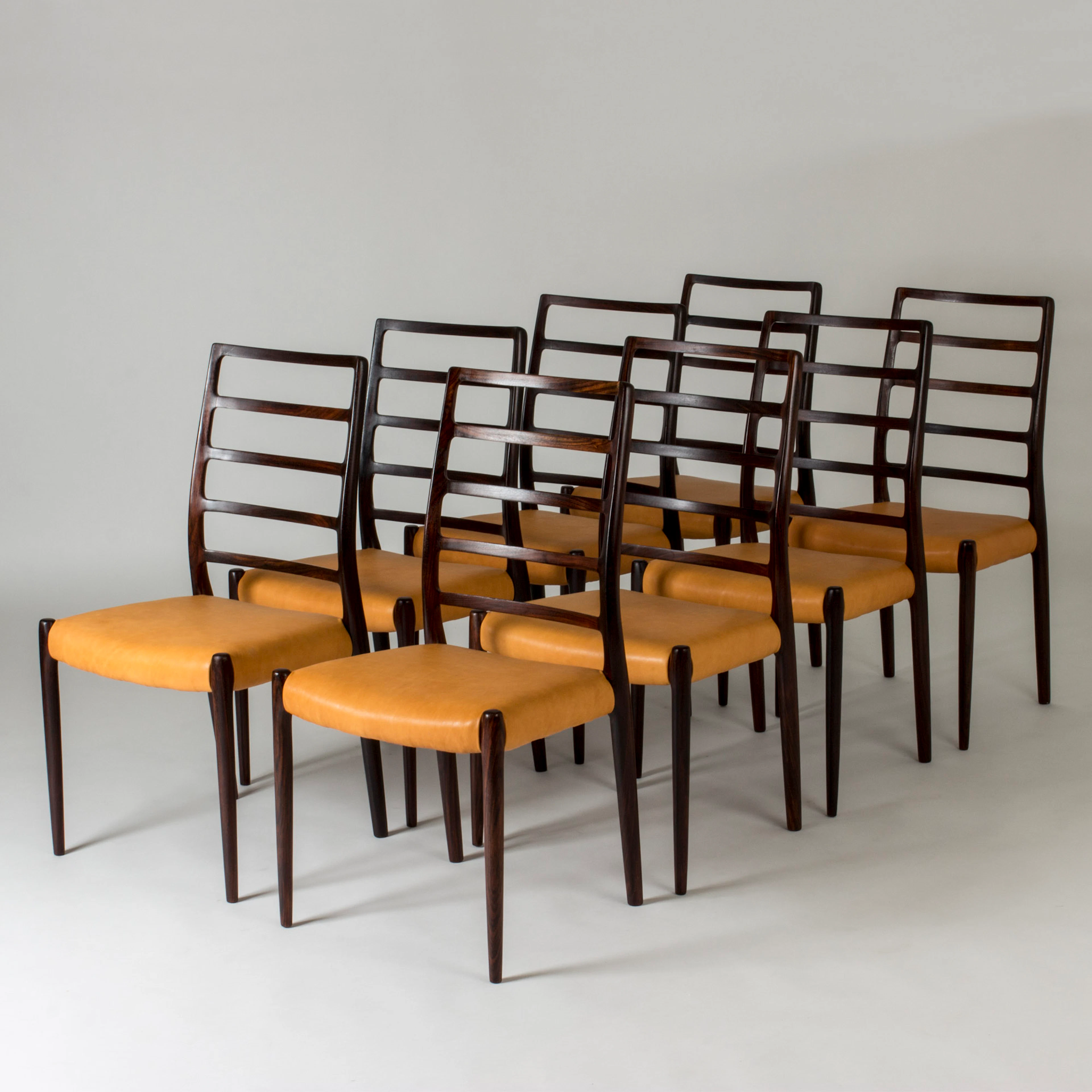 Set of eight dining chairs by Niels O. Møller