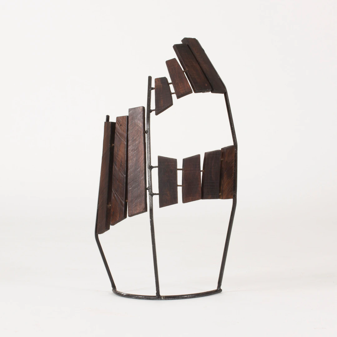 Wood and metal sculpture by Fred Leyman