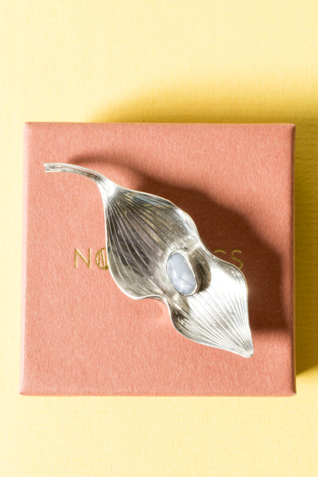 Silver and chalcedony brooch by Gertrud Engel