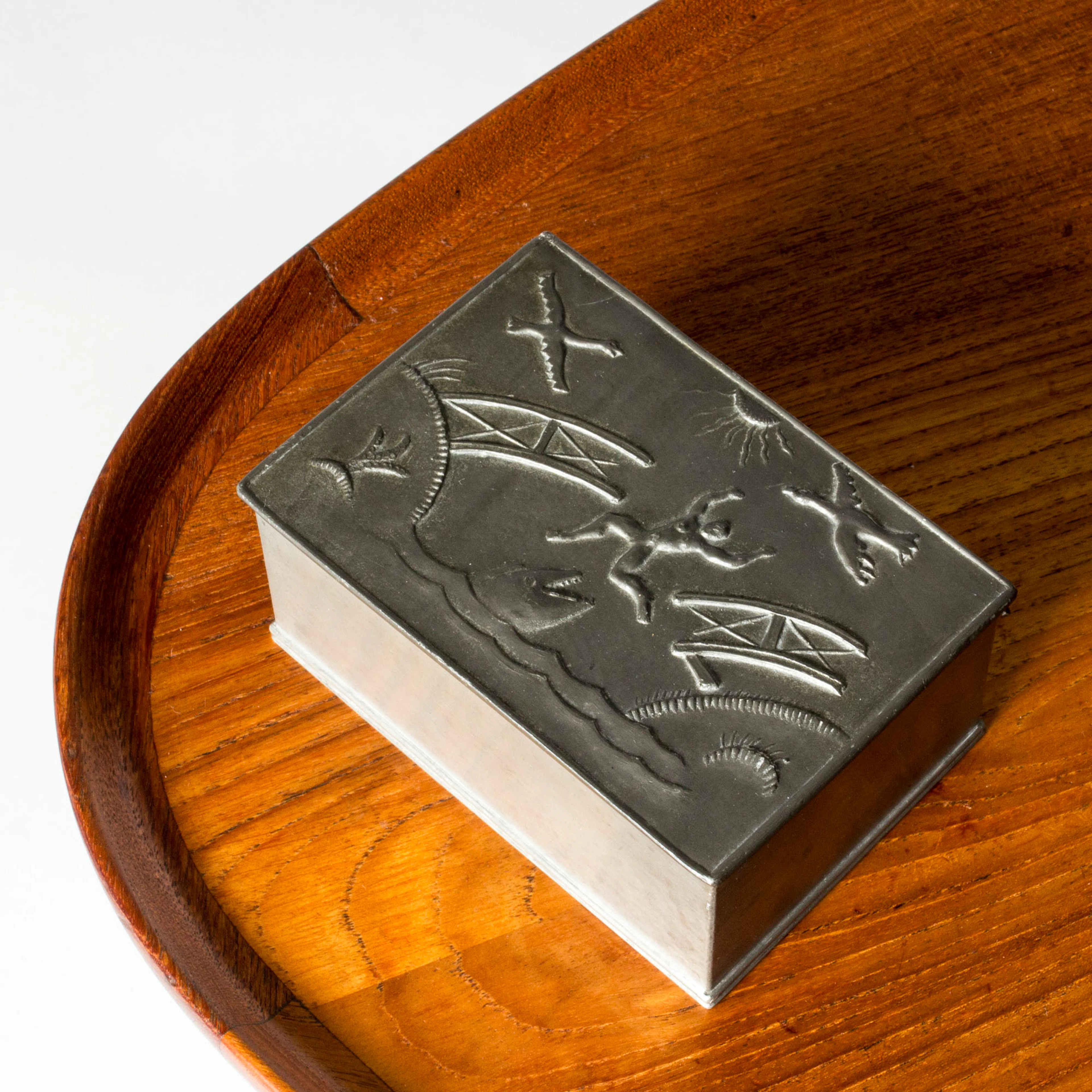 Swedish Grace Pewter Box by Nils Fougstedt