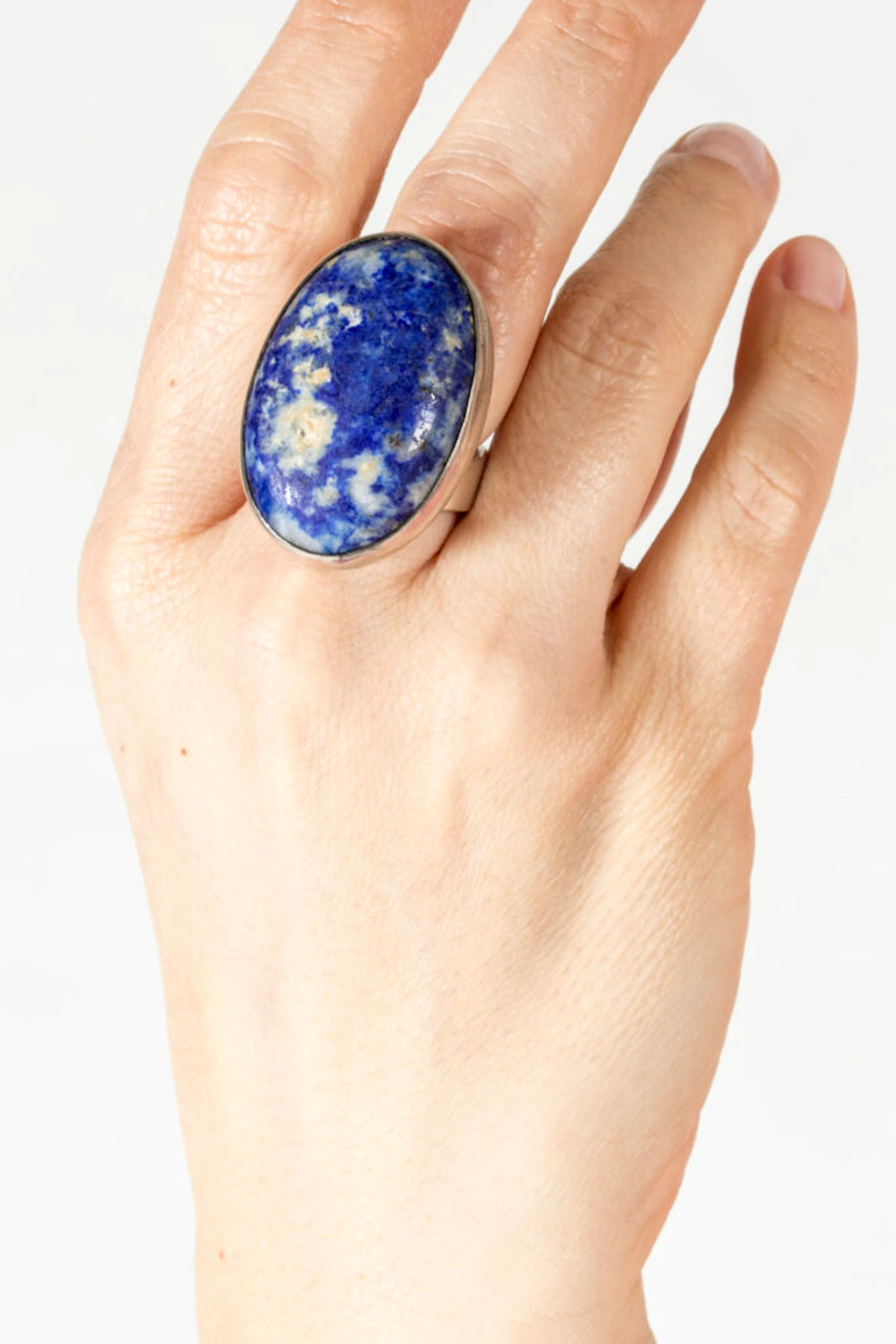 Midcentury sodalite ring by Cecilia Johansson