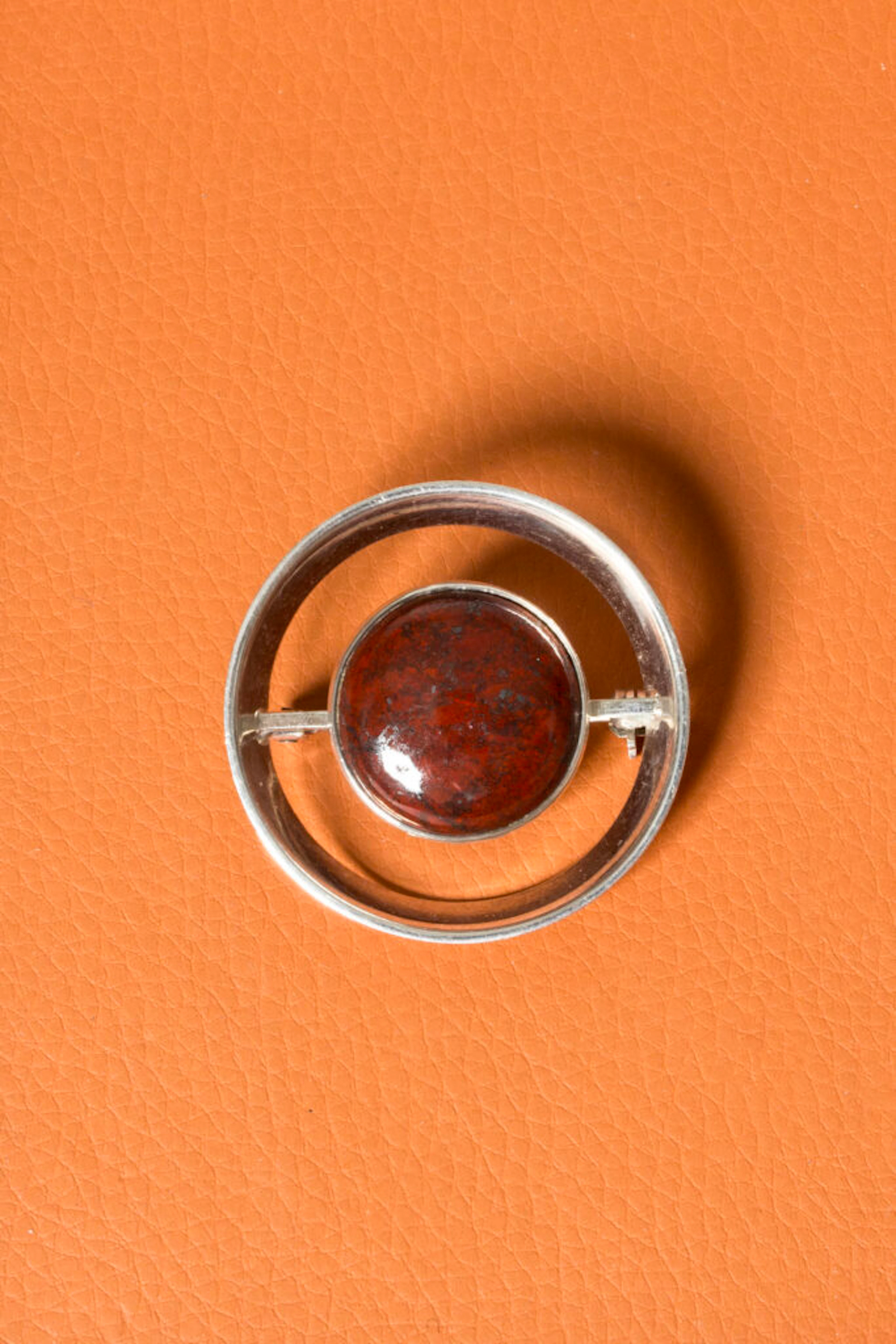 Silver and jasper brooch by Heikki Kaksonen