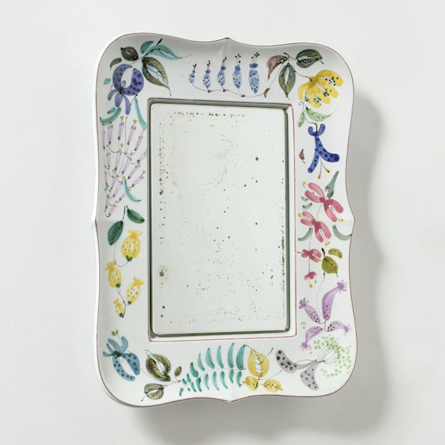 Faience wall mirror by Stig Lindberg