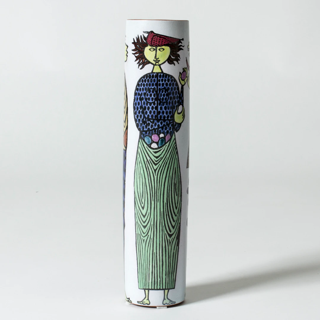 “Karneval” faience vase by Stig Lindberg