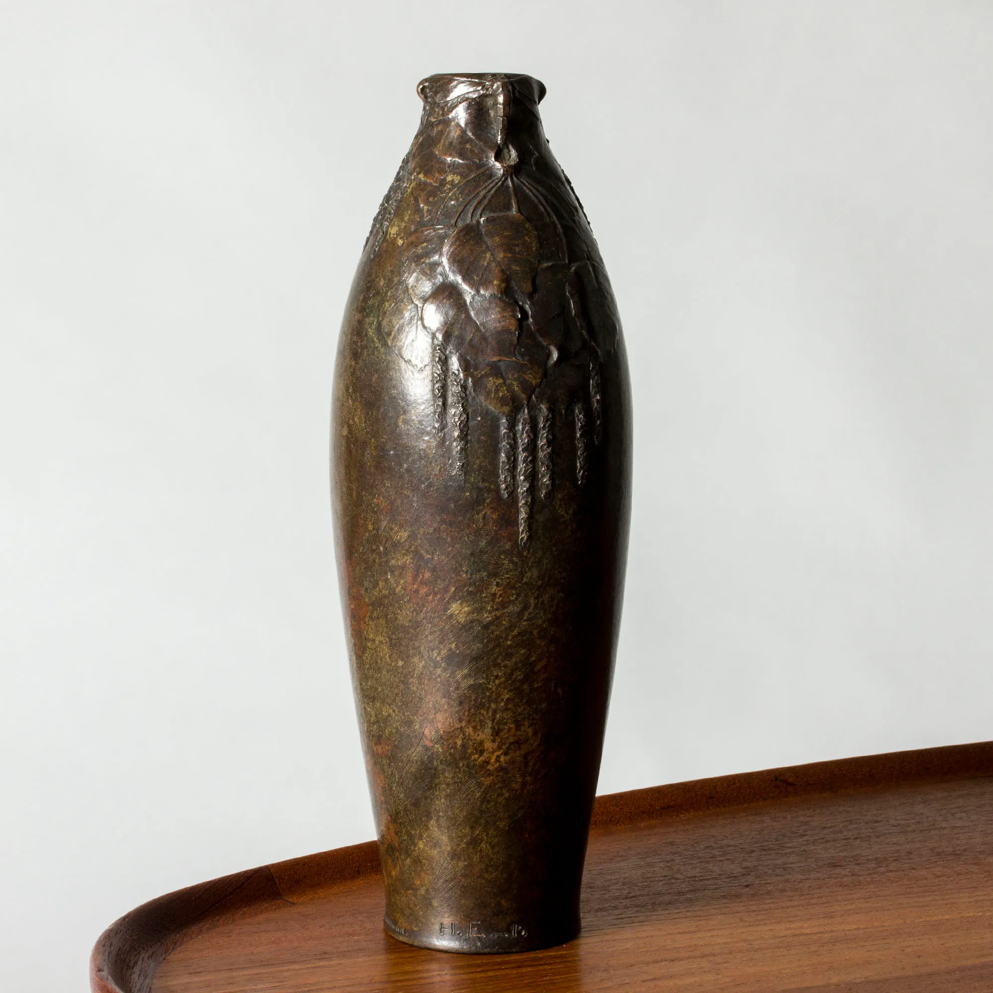 Art Noveau bronze vase by Hugo Elmqvist