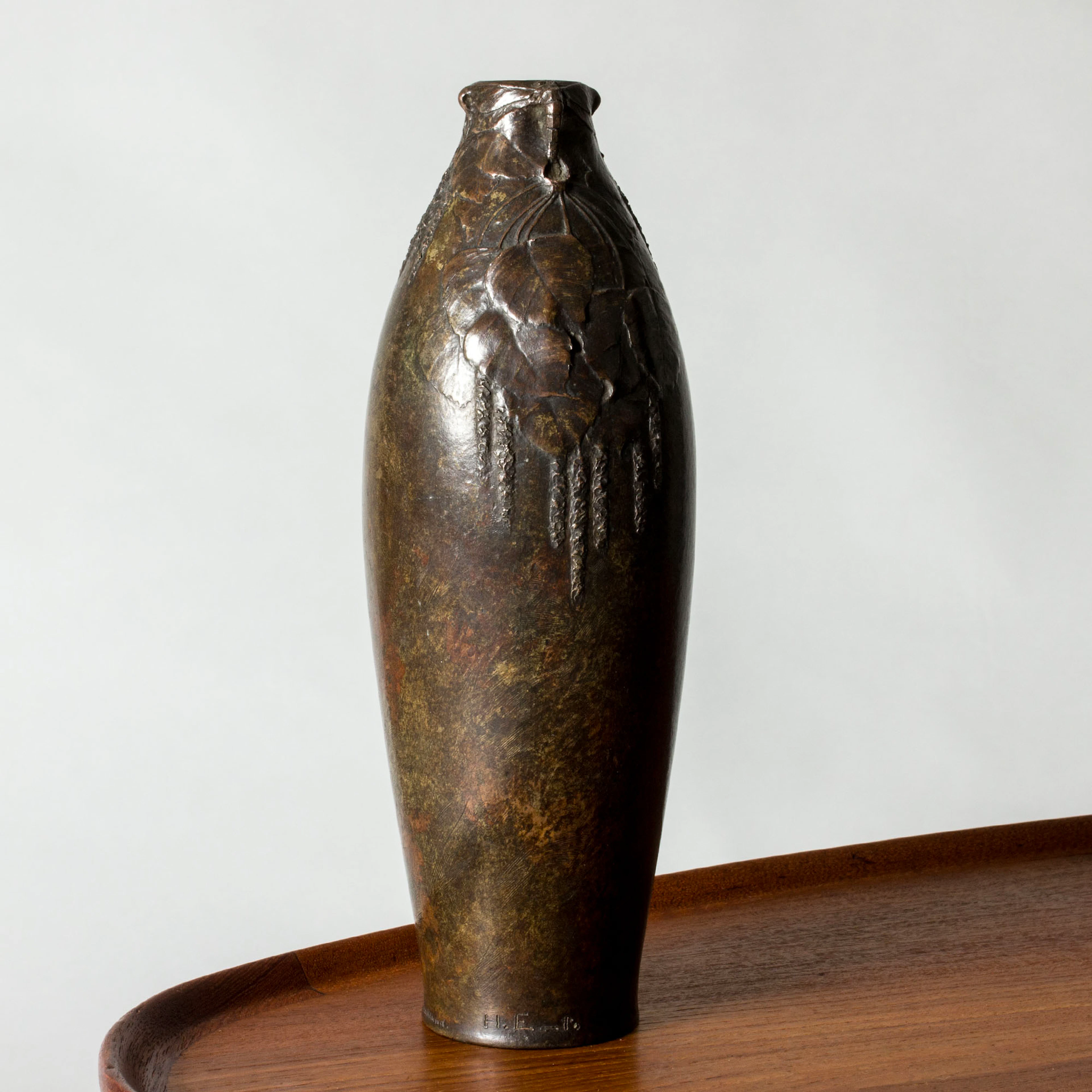 Art Noveau bronze vase by Hugo Elmqvist