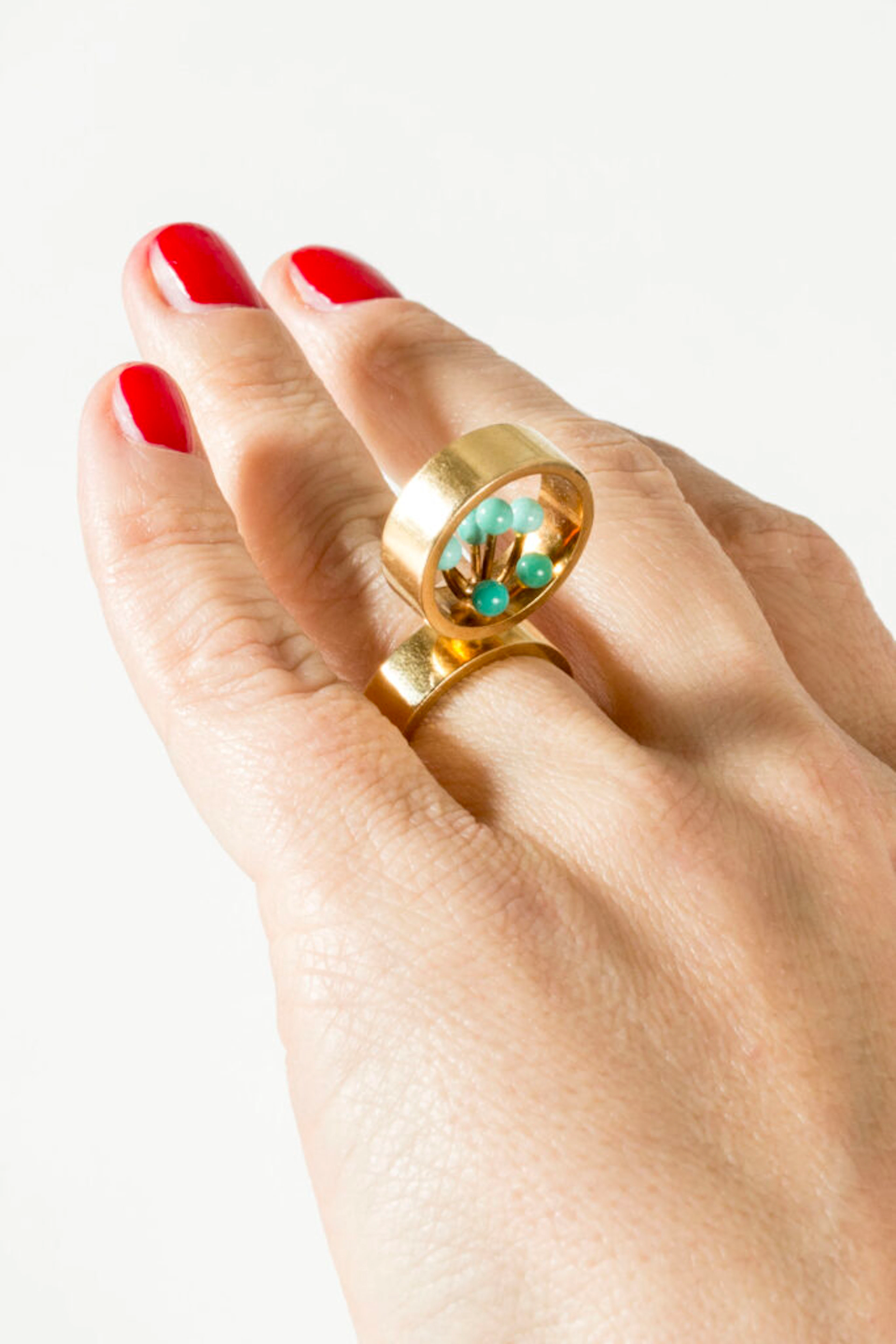 Gold and turquoise ring from Hans Hansen