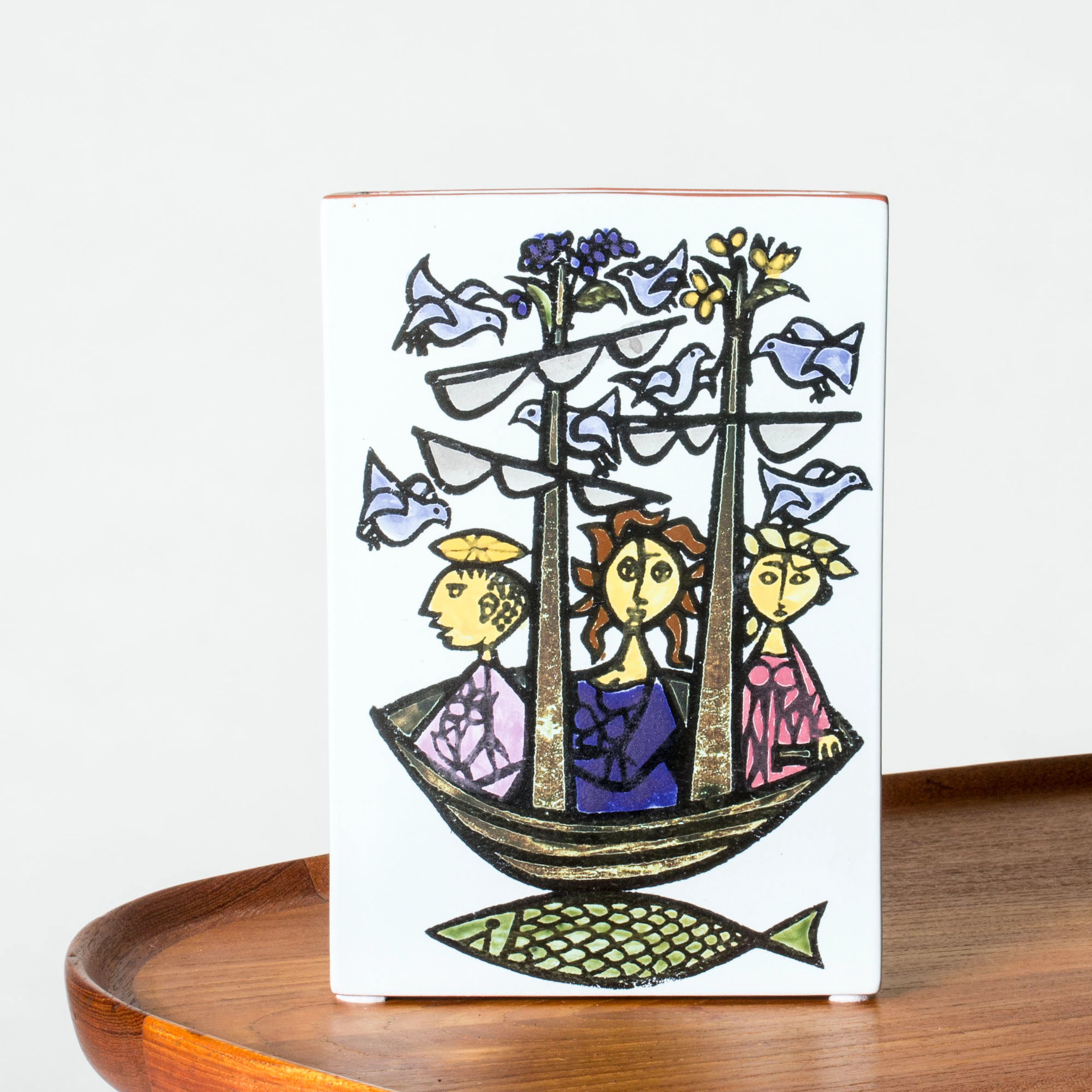 “Karneval” faience vase by Stig Lindberg