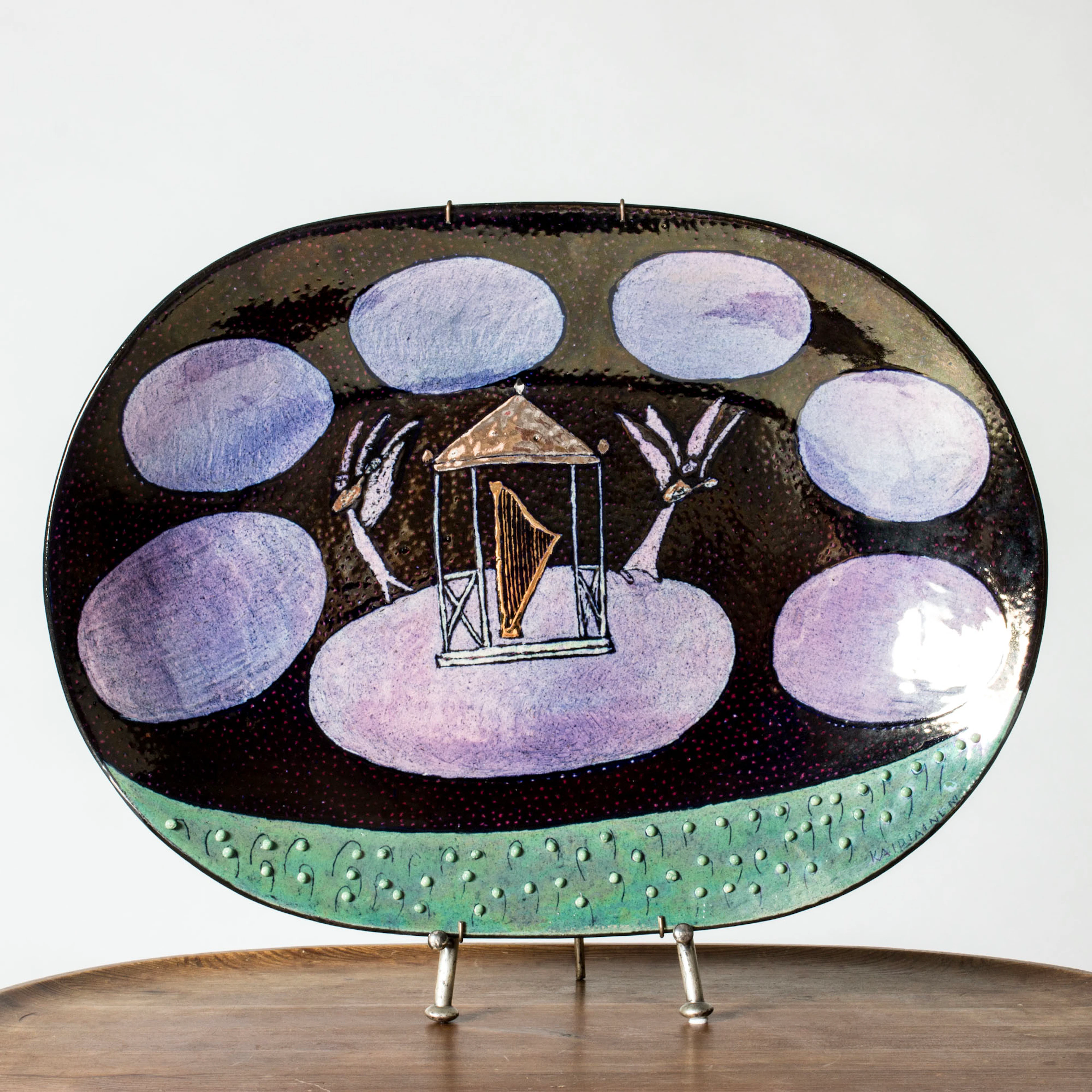 Stoneware platter by Birger Kaipiainen