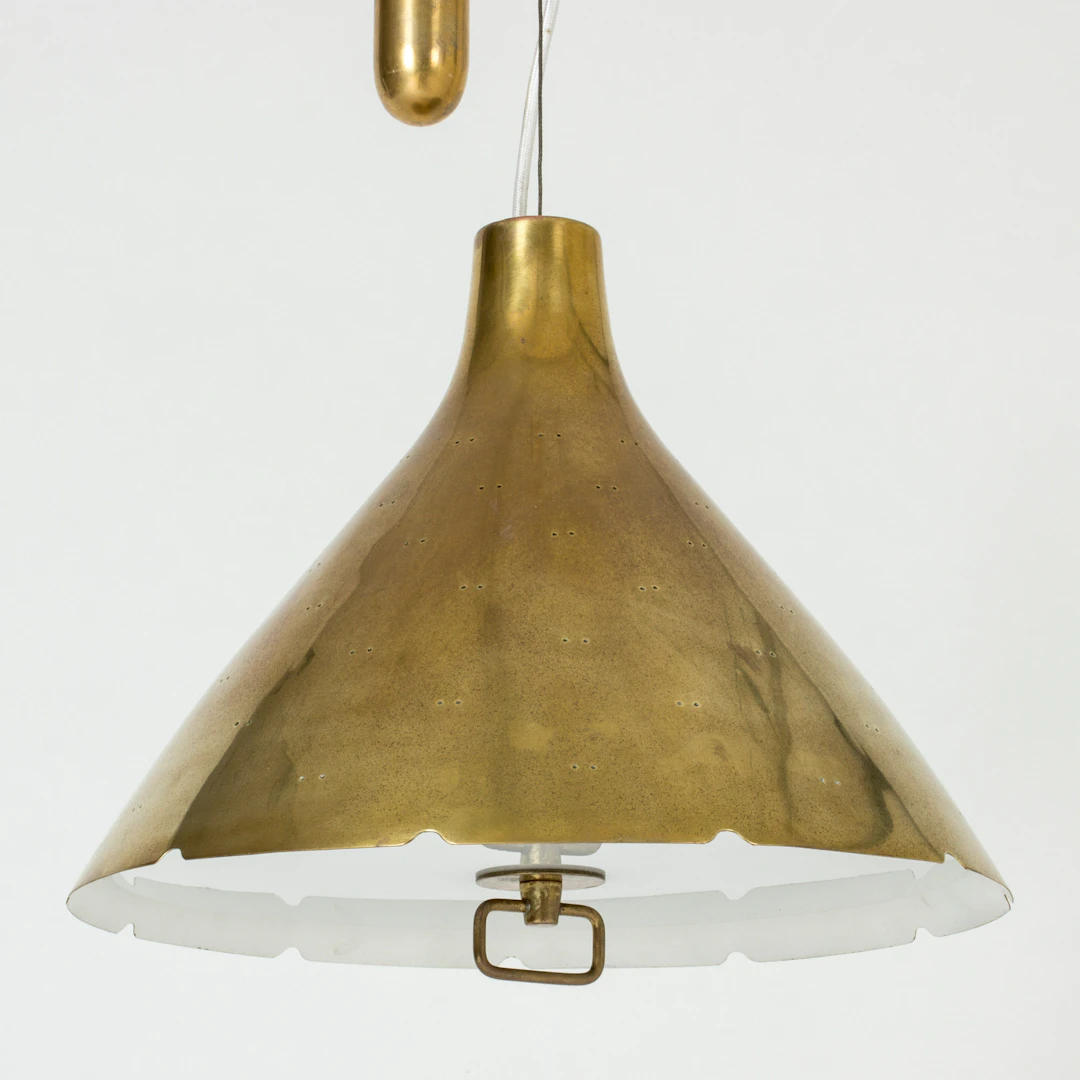 Brass ceiling lamp by Paavo Tynell