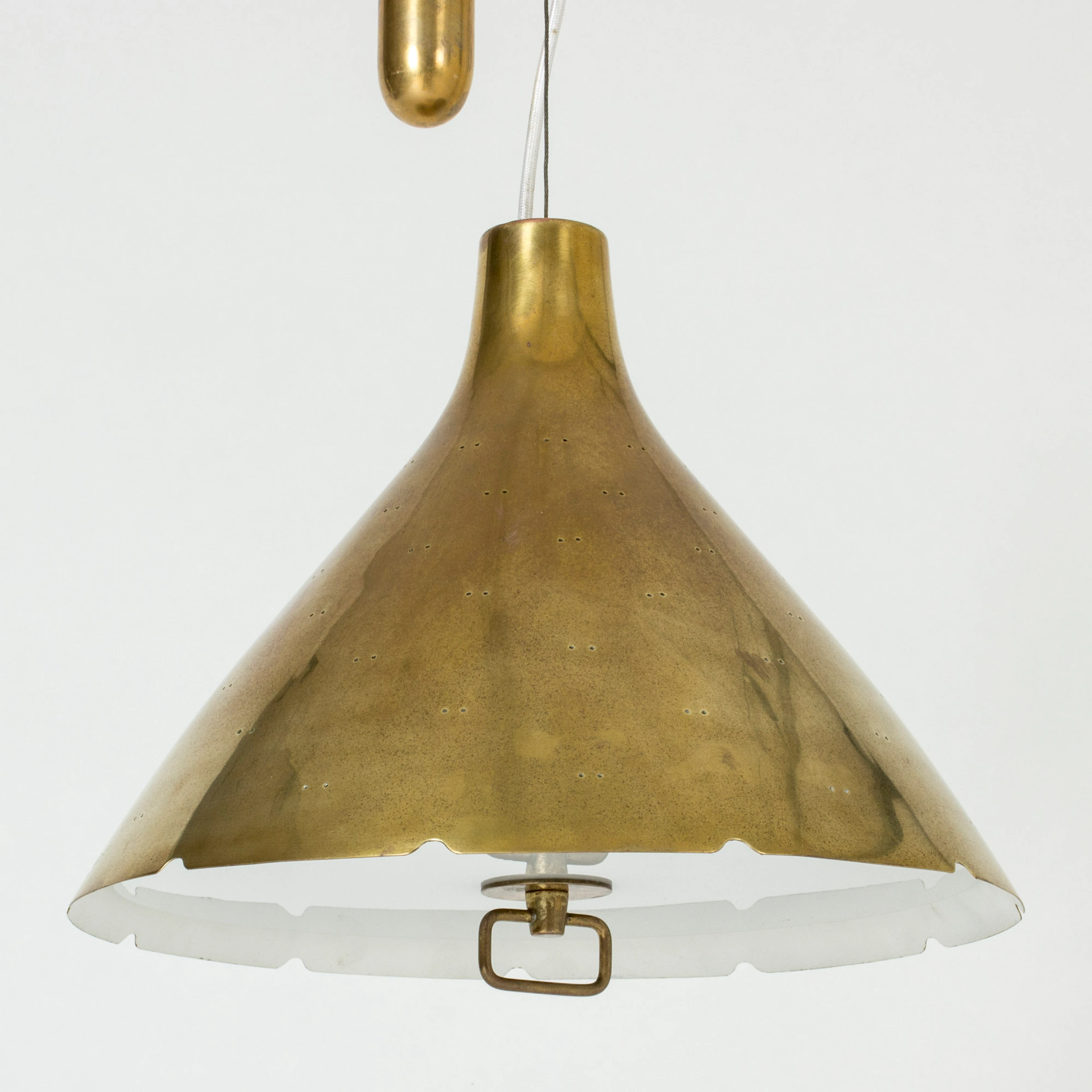Brass ceiling lamp by Paavo Tynell
