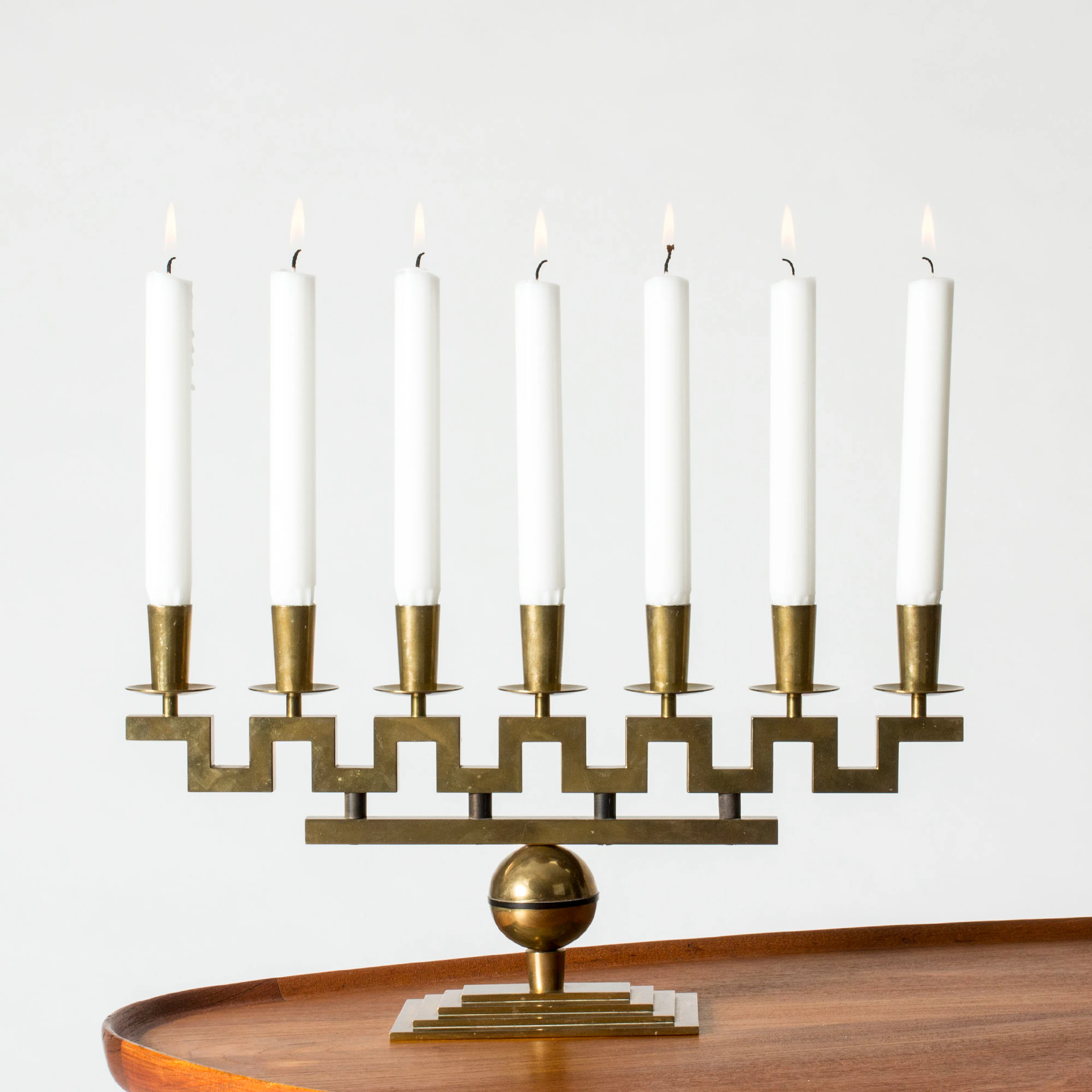 Brass candelabra by Lars Holmström