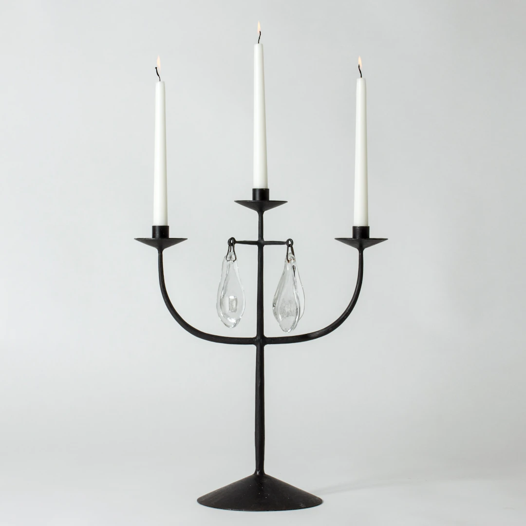 Wrought iron candelabra by Erik Höglund