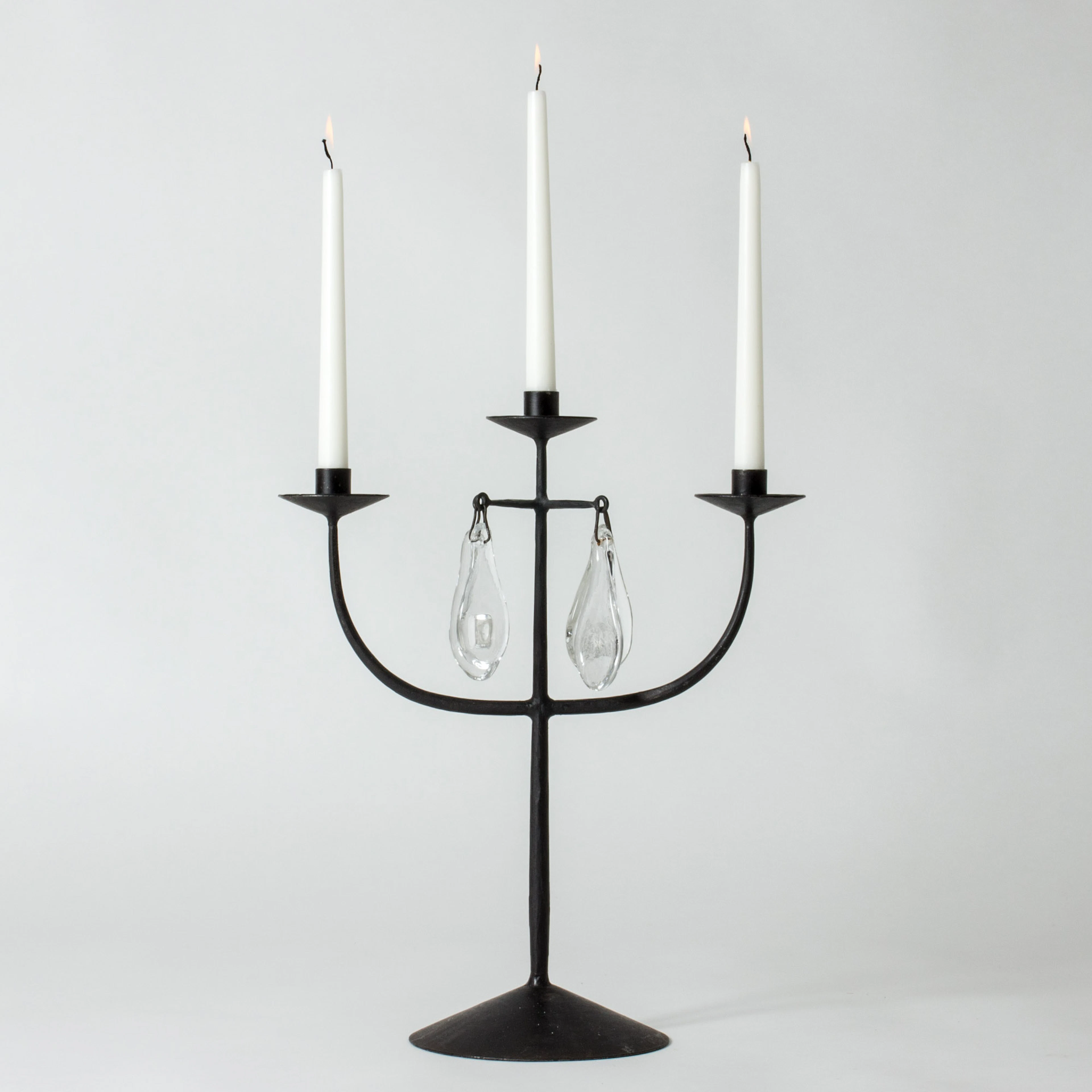 Wrought iron candelabra by Erik Höglund