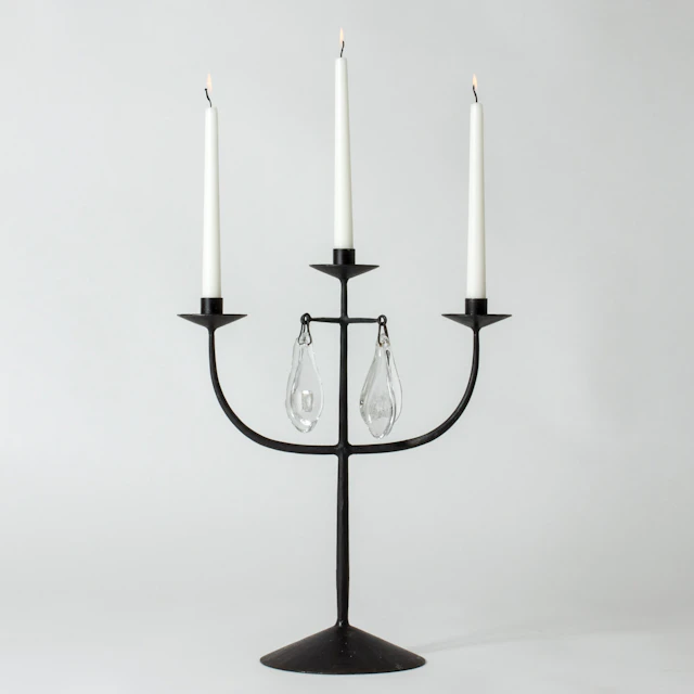 Wrought iron candelabra by Erik Höglund