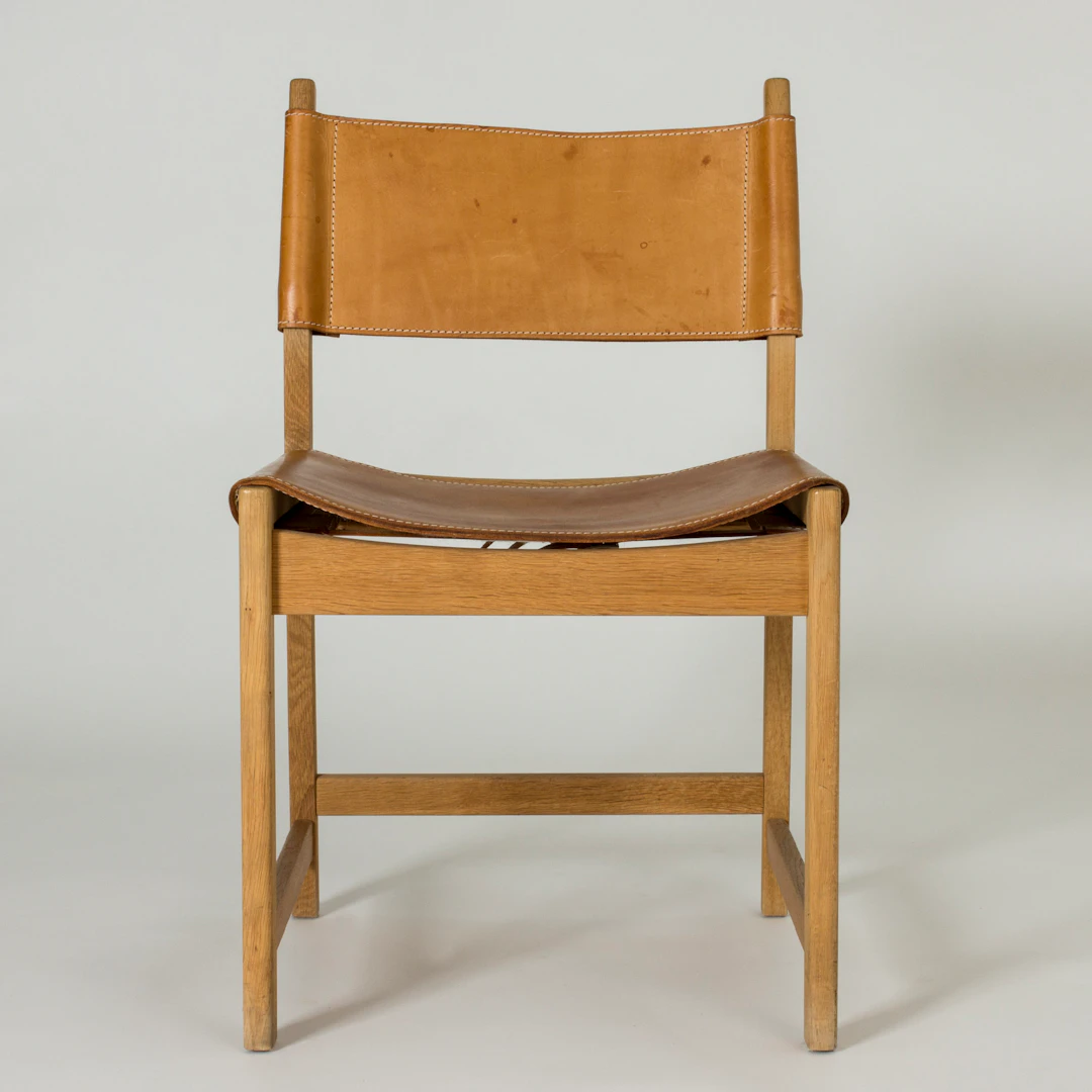 Oak and leather chair by Kurt Østervig