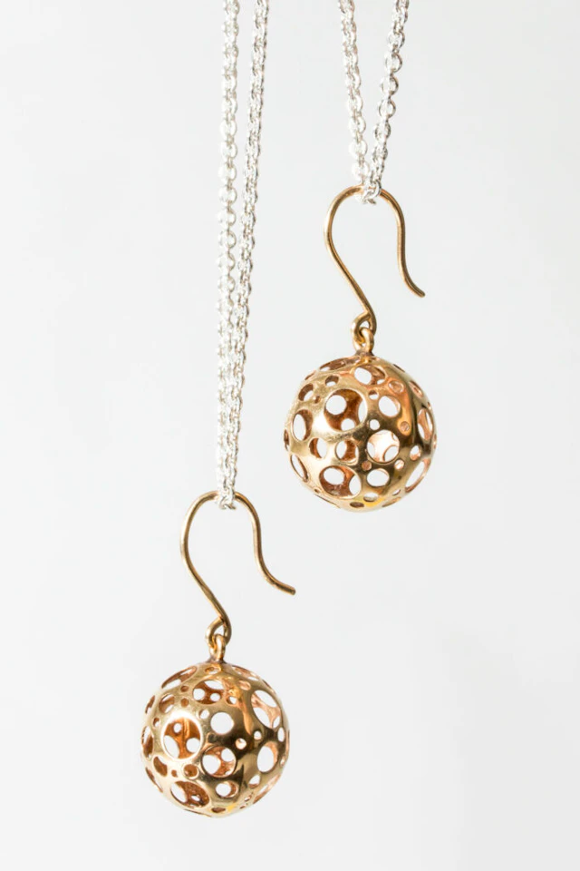 Modernist gold “Ladybird” Earrings by Liisa Vitali