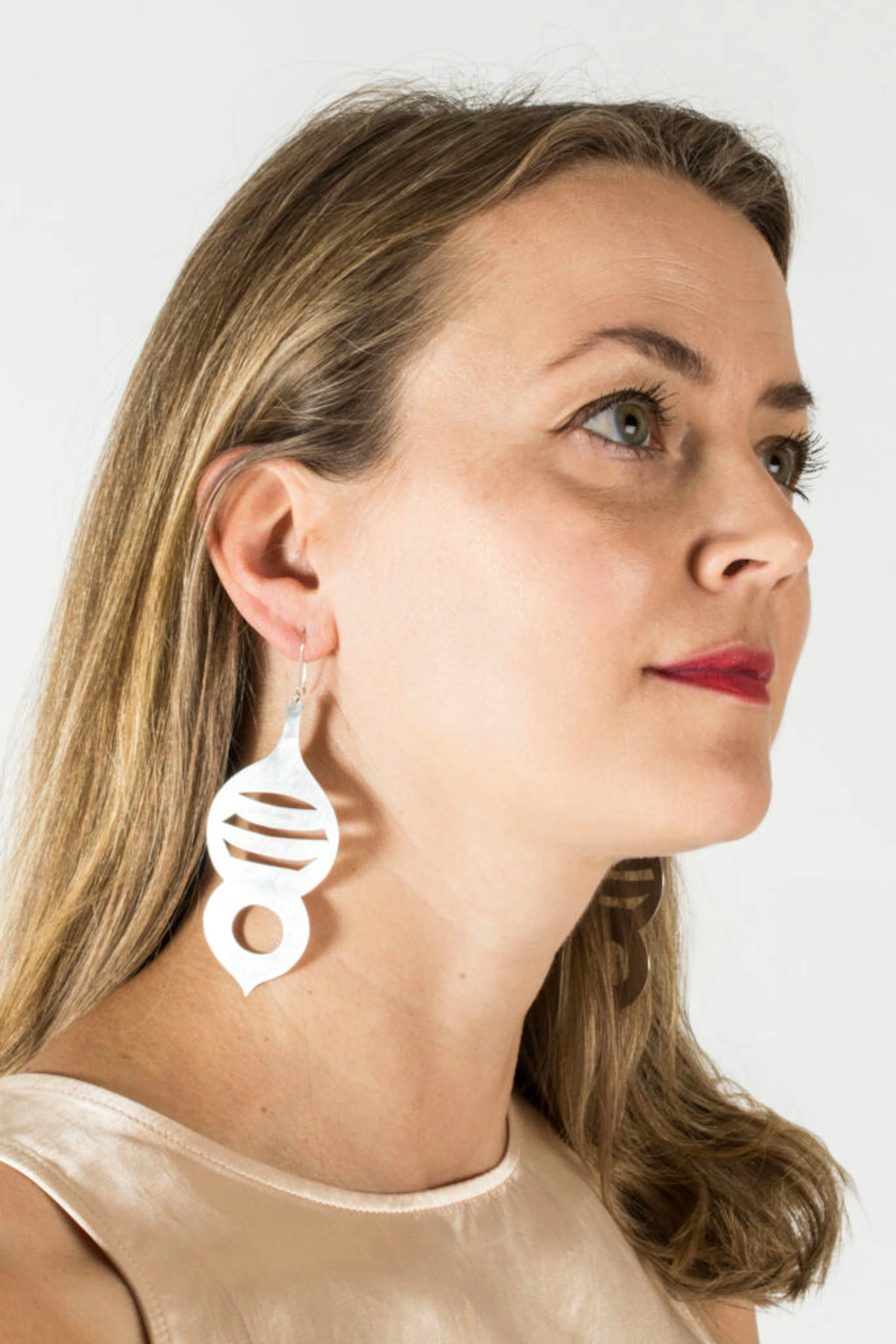 Modernist silver earrings by Birger Haglund
