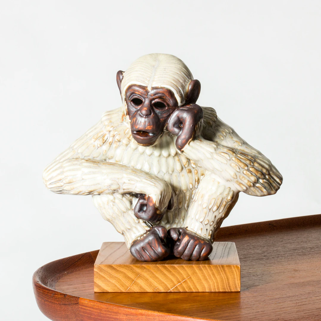 Monkey Sculpture by Gunnar Nylund