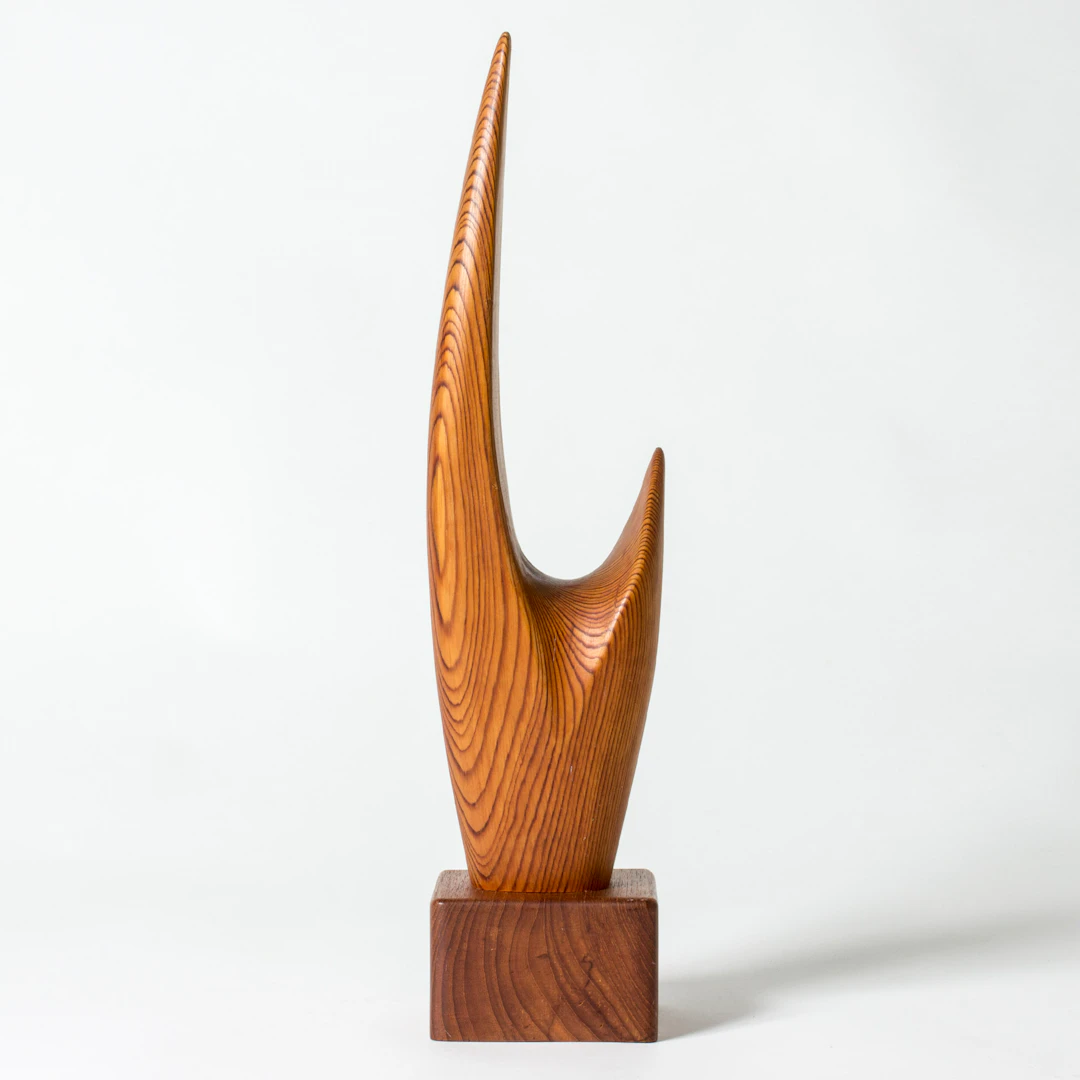 Pine and teak sculpture by Johnny Matsson