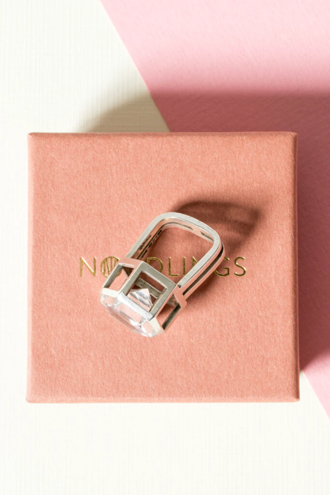 Silver and rock crystal ring by Rey Urban